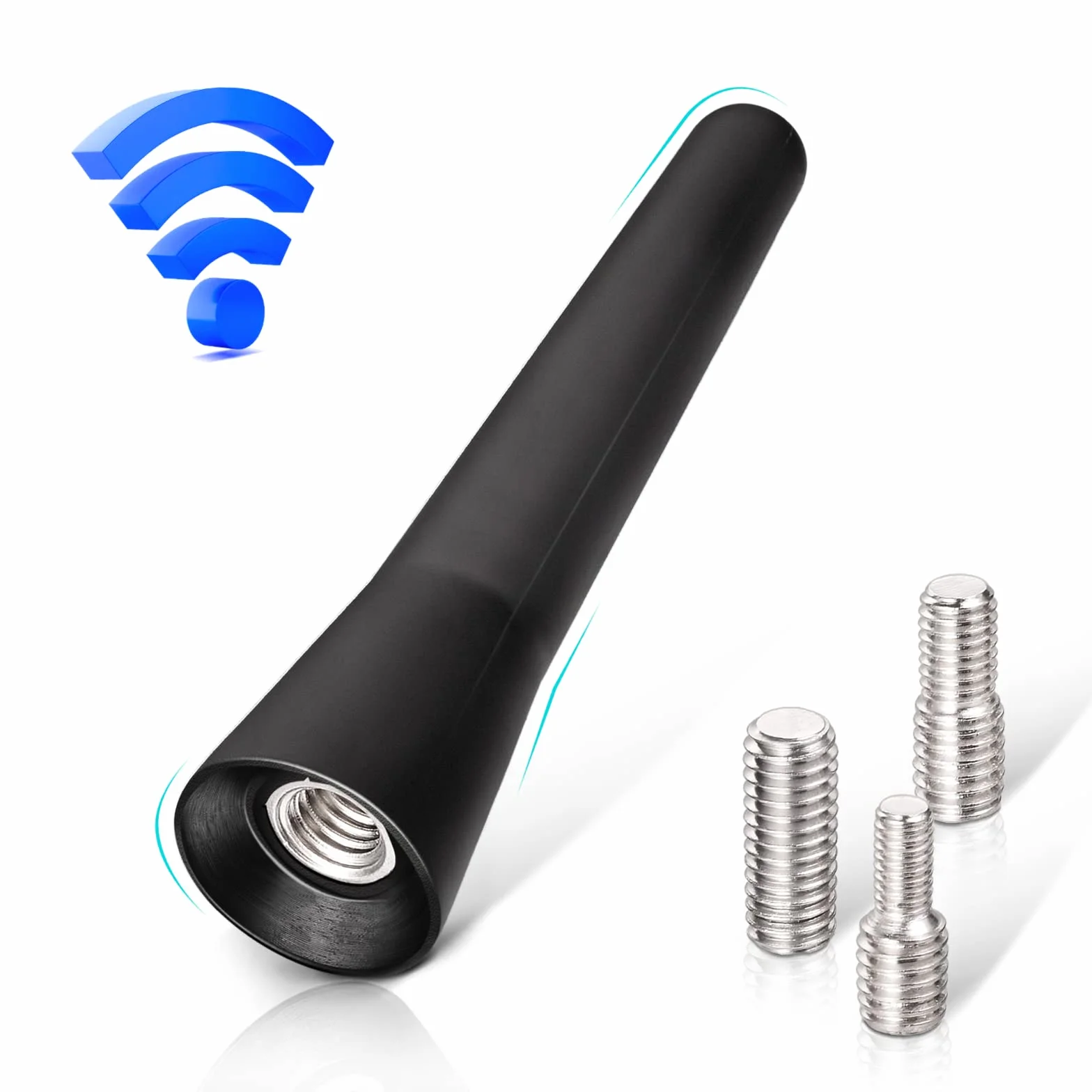 Eightwood Antena samochodowa FM Dab Antena radiowa 6,5 cm mini krótka antena samochodowa z funkcją odbioru FM/AM/Dab