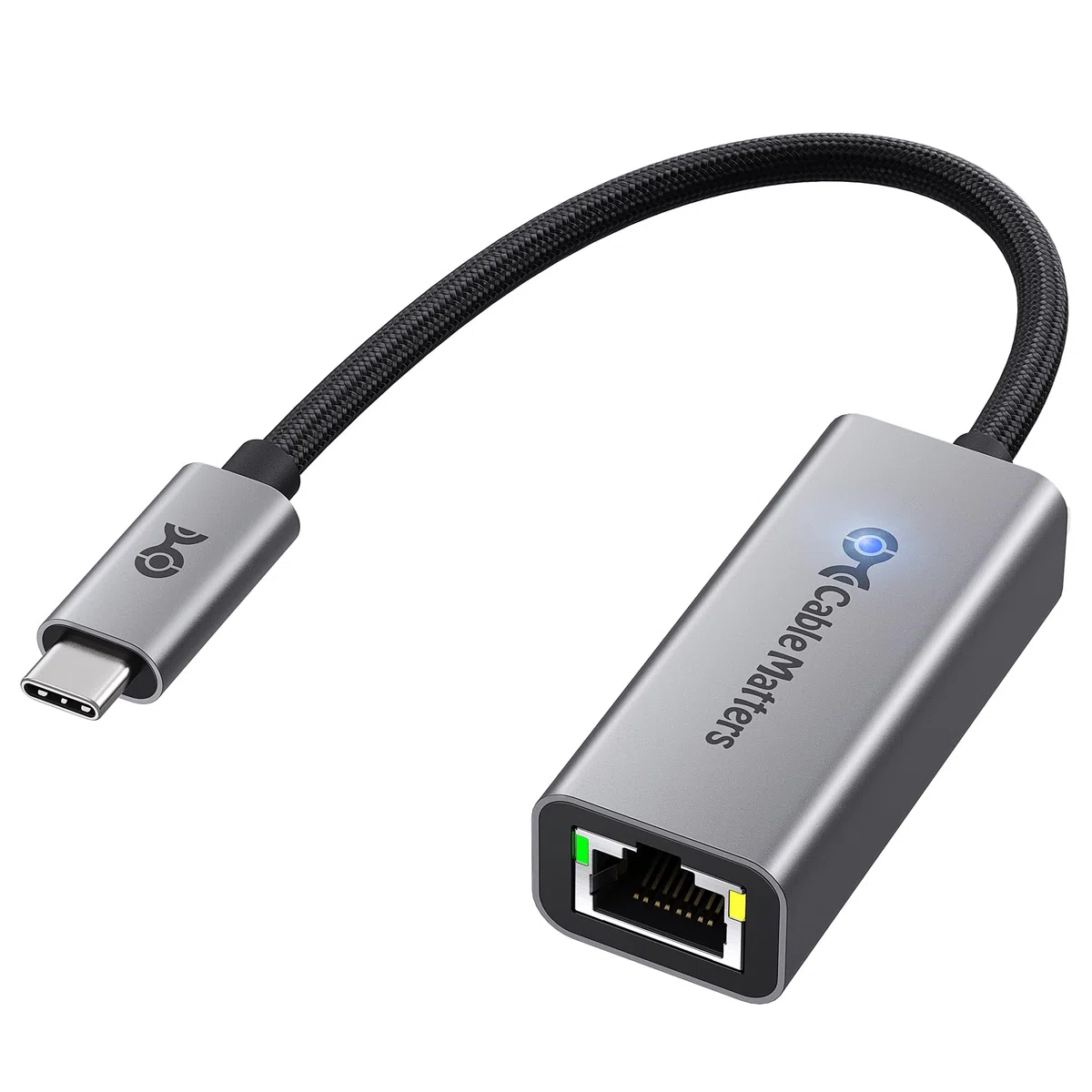 Cable Matters Adapter Ethernet USB C na 5 GB, prędkość sieci 5 gigabitów, adapter USB C na Ethernet, kompatybilny z USB 4, Thunderbolt 4/5, Plug & Play do MacBooka, laptopa i urządzeń USB C