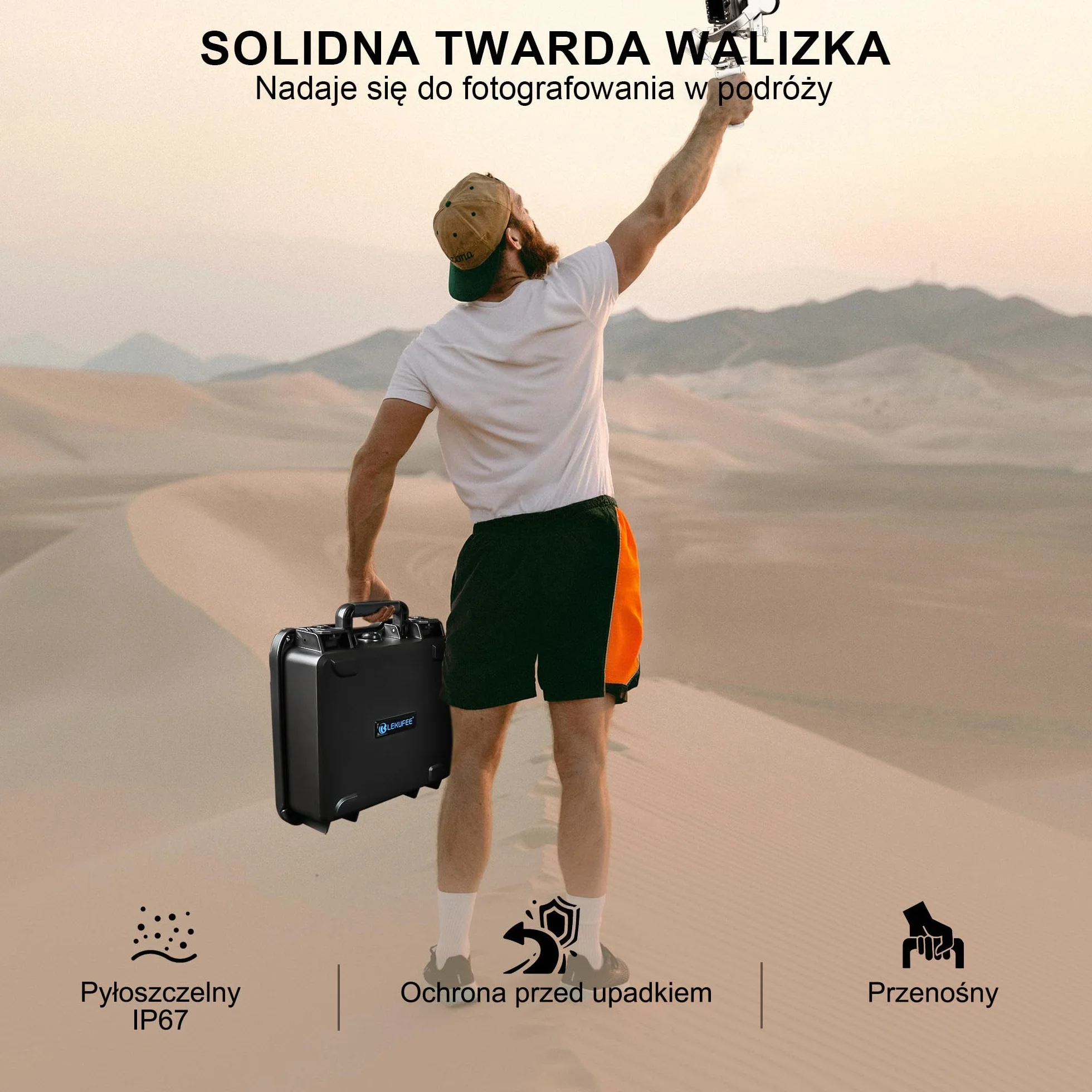 Lekufee wodoodporna twarda torba na DJI RS 4 Mini, Combo, stabilizator gimbala, DJI Mic 3/Mic Mini/Mic 2 i inne akcesoria (tylko torba)