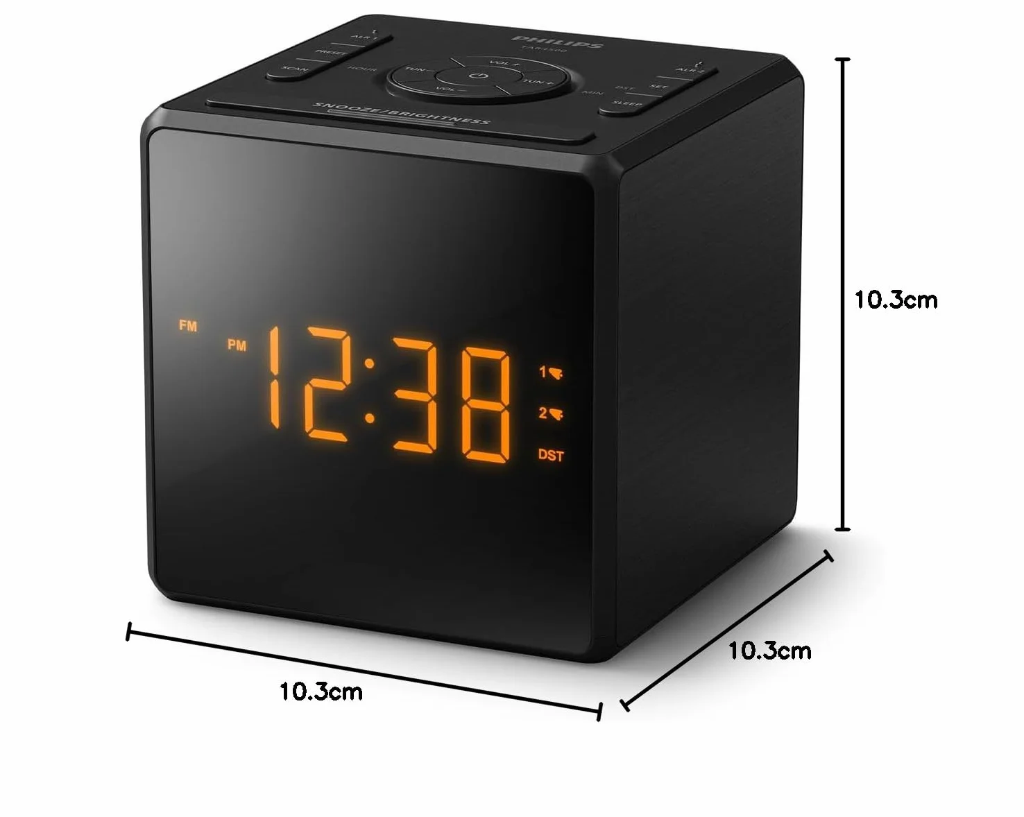 Philips TAR4500 Radiobudzik FM z podwójnym alarmem i portem USB-C
