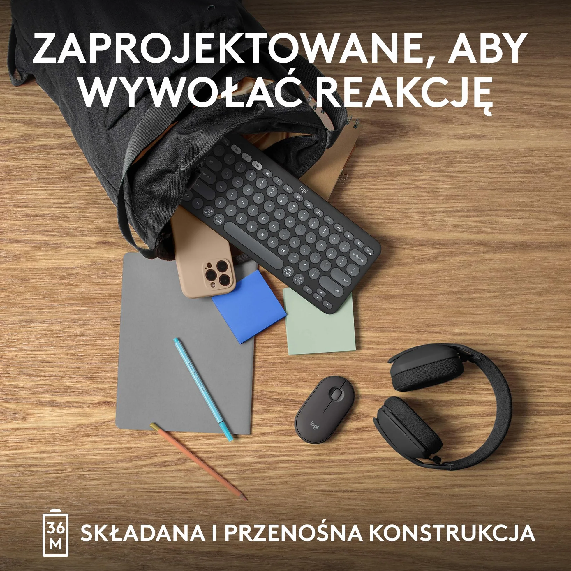 Logitech Pebble Keys 2 K380s Bezprzewodowa Klawiatura Bluetooth QWERTY Grafit