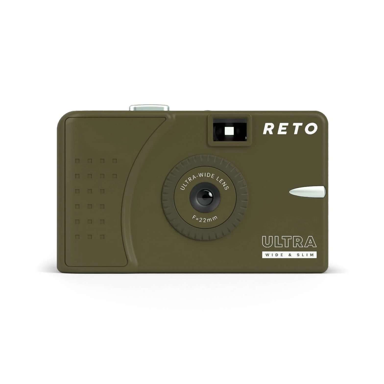RETO Ultra szeroka i smukła kamera filmowa wielokrotnego użytku 35 mm – obiektyw o szerokości 22 mm, bez ostrości, lekka, łatwa w użyciu (oliwkowa)