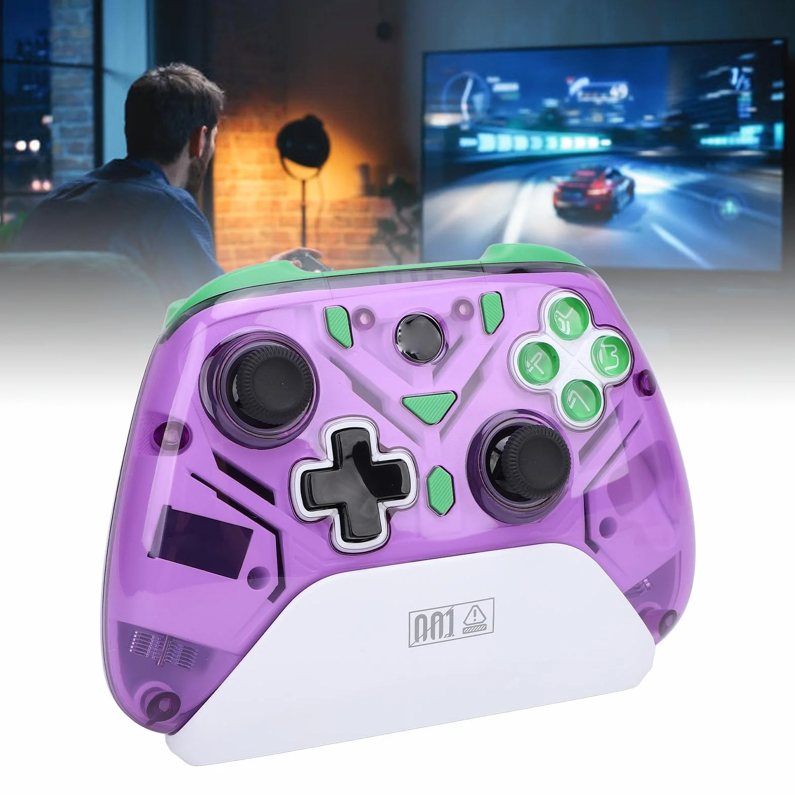 Interaktywny Kontroler Gier z Ekranem, Kontroler Gier z Efektem Halla na PC, IOS, Android, Joystick Gamepada, Czujnik Ruchu, światło RGB, Połączenie Bluetooth i 2.4G