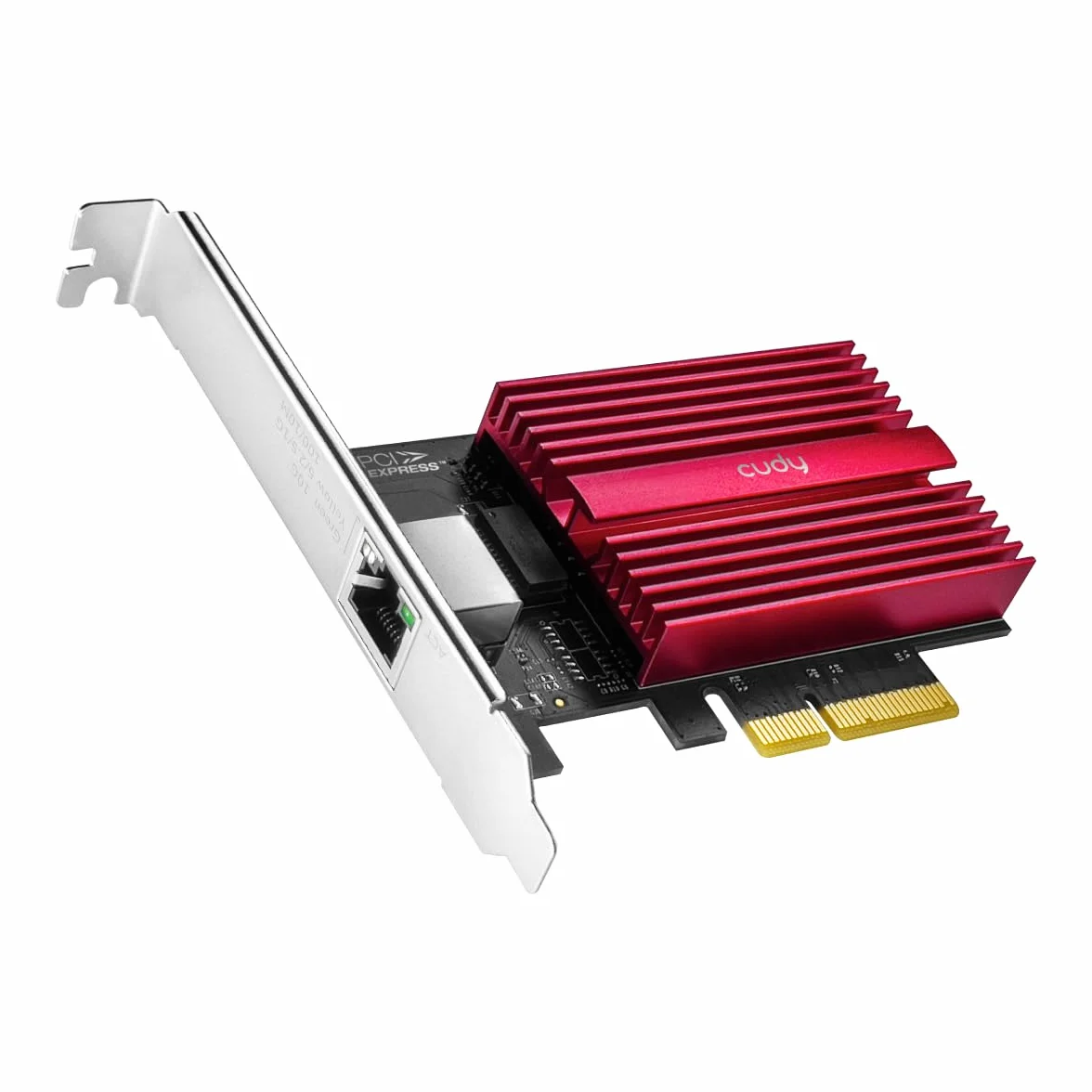 Cudy Karta sieciowa 10 GB PCIe, adapter 10G Base-T, Flow Control, 10 Gigabit Ethernet adapter do Windows 11/10, Windows Server 2022 i Linux, w zestawie kabel sieciowy