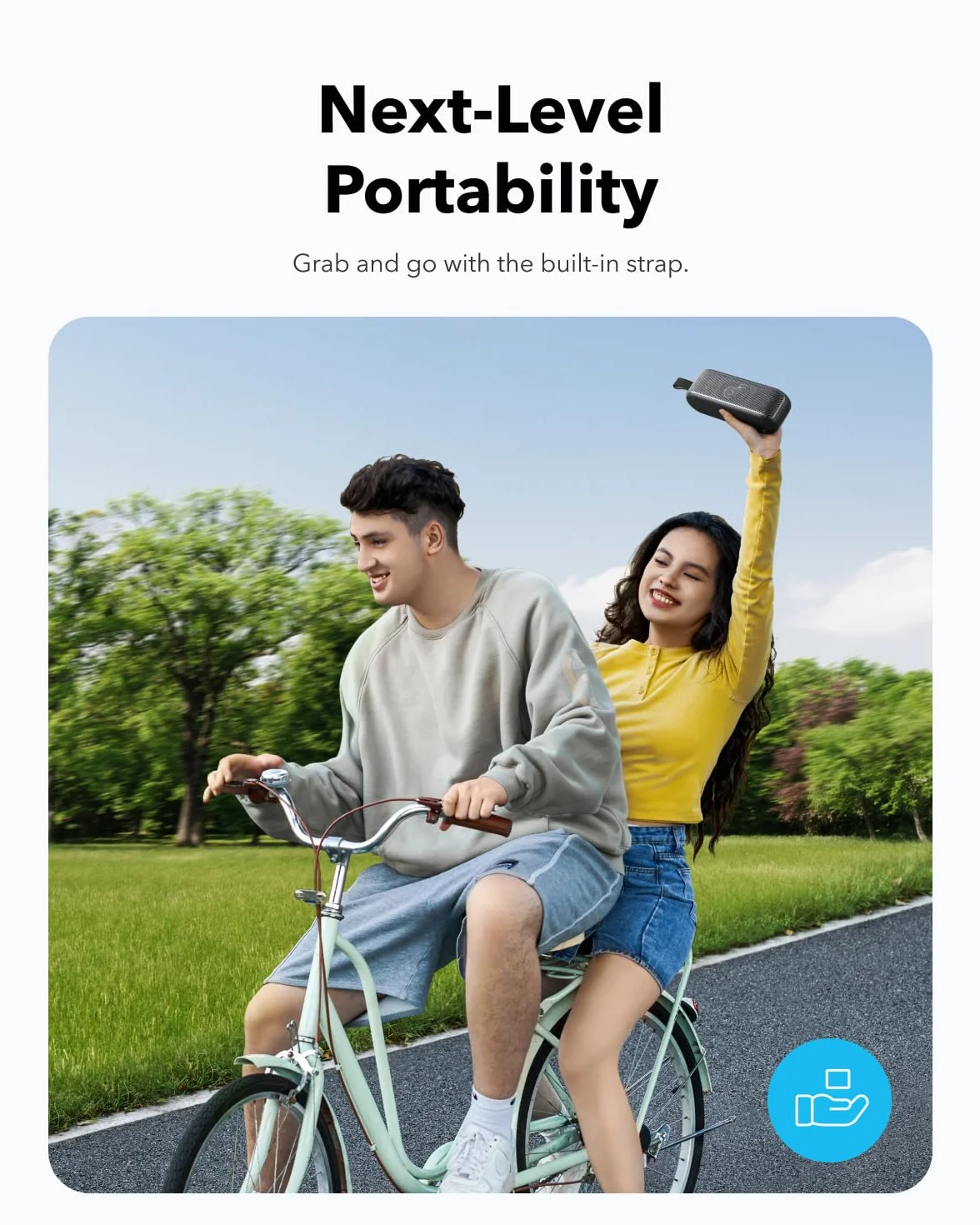 soundcore Motion 100 Głośnik Bluetooth, przenośny głośnik z bezprzewodową rozdzielczością Hi-Res, IPX7, ultraprzenośna konstrukcja do użytku na zewnątrz (czarny)