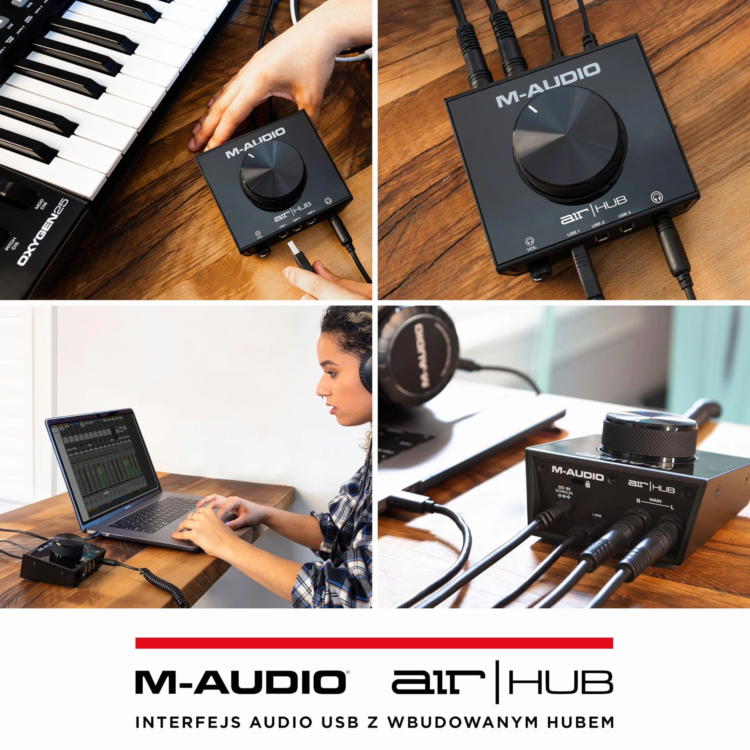 M-Audio AIR HUB Interfejs audio USB USB-C 3-portowy hub