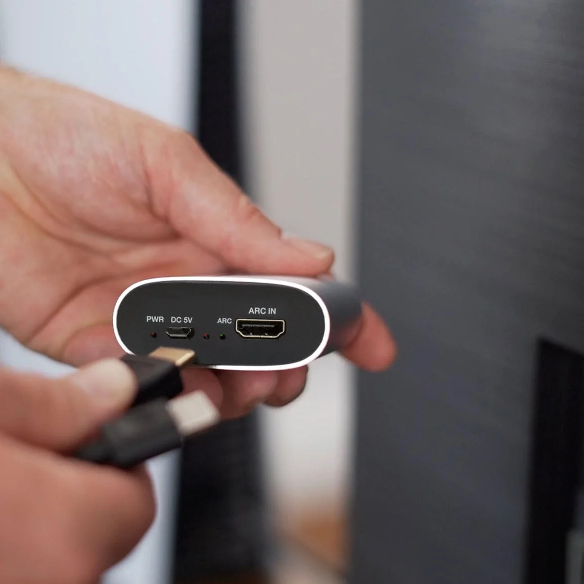 FeinTech VMA00102 HDMI-eARC adapter audio TV do słuchawek, system stereo z regulacją głośności