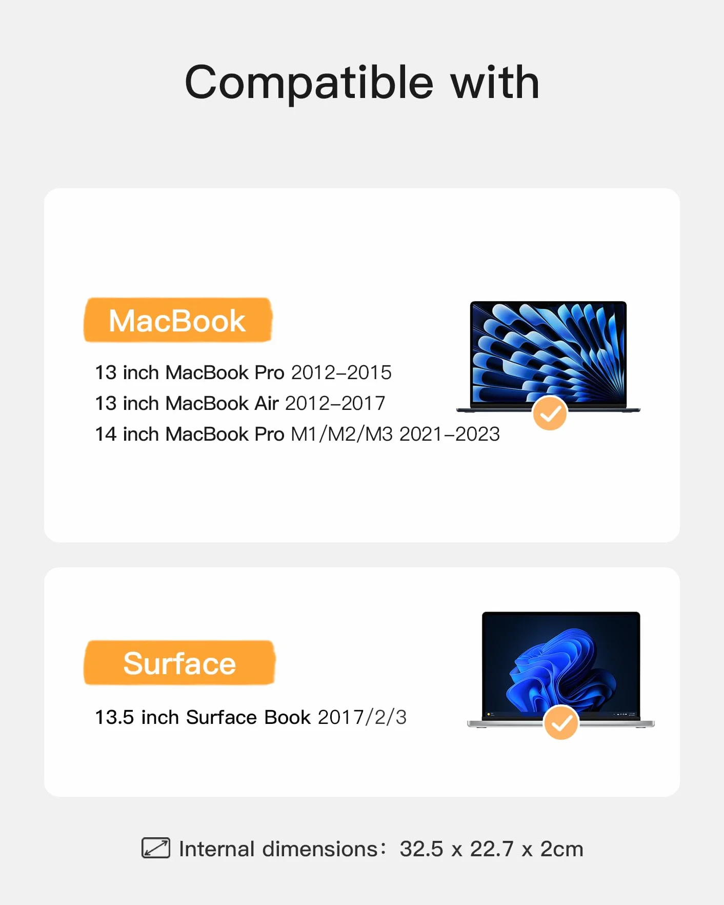 Inateck Etui kompatybilne z MacBook Pro M1 14" 2021/13" MacBook Air 2012-2017, MacBook Pro 2012-2015/14,4-13,5" Surface Laptop 4/3 / Laptop Studio, MateBook D14, etui ochronne
