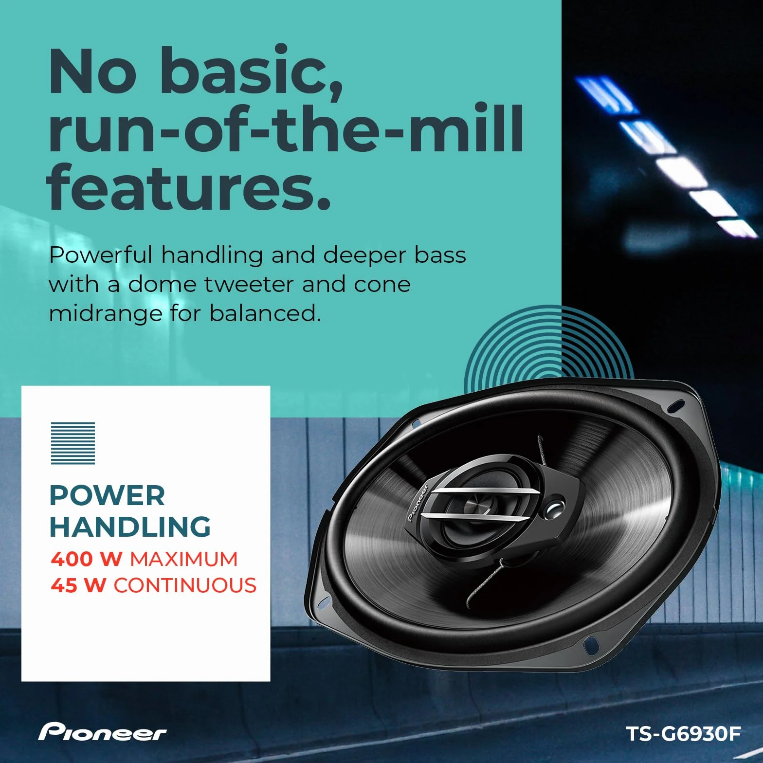 Pioneer TS-G6930F 6"x9" 3-drożne głośniki współosiowe 400W 45W RMS 70mm