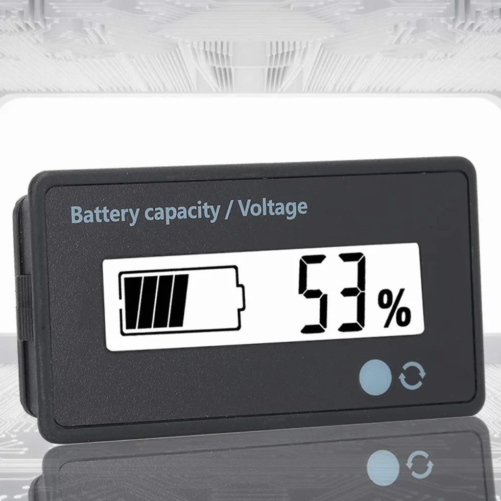 Tester pojemności baterii LCD z alarmem, miernik napięcia 12-84V do akumulatora kwasowo-ołowiowego, bateria litowa, bateria litowo-żelazna (biała)