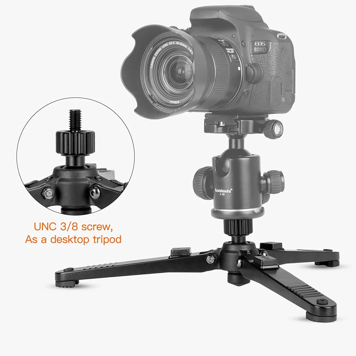 Koolehaoda Podstawa stojaka monopod 3 stopy ze śrubą 3/8" do głowicy kulowej monopodów - (KM3)