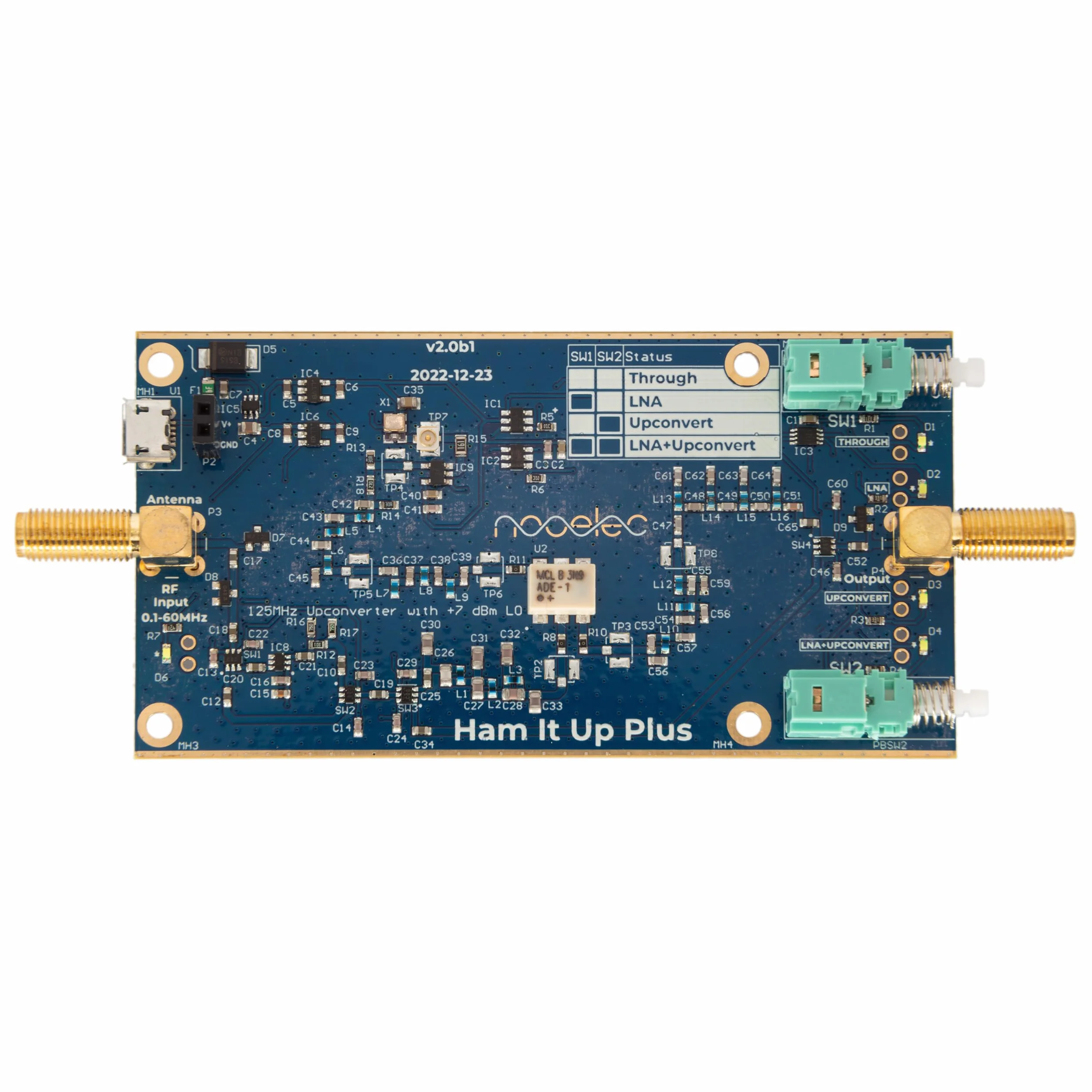 NooElec Ham It Up Plus v2 Upconverter Panadapter TCXO LNA Passthrough 300 Hz HF MF LF VLF ULF