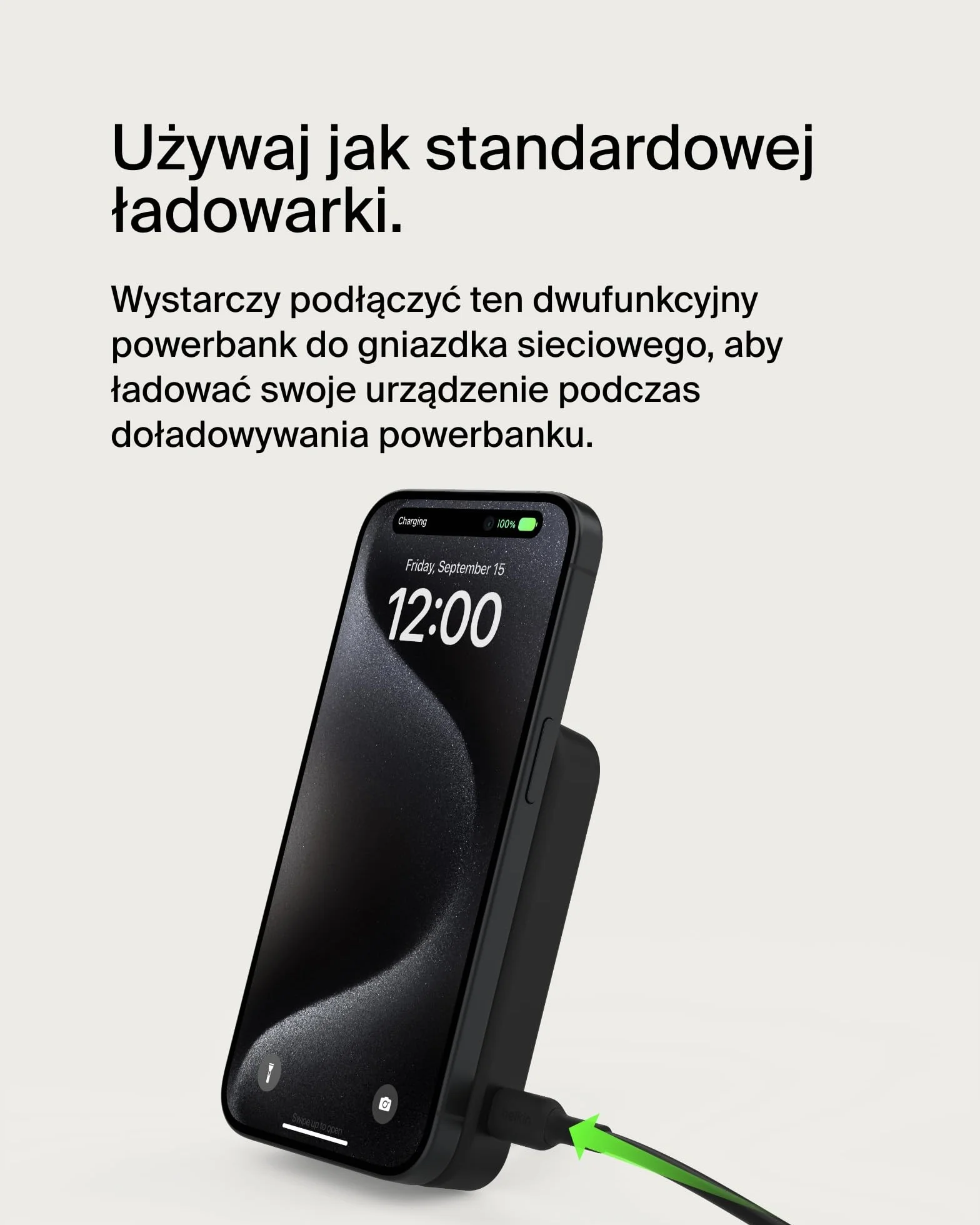 Belkin Bezprzewodowy powerbank BoostCharge Pro 8000 mAh z Qi2, ładowarka zgodna z MagSafe + rozkładana podstawka – do telefonów iPhone 16, 16 Plus, 16 Pro, 16 Pro Max, iPhone 15 i innych – czarny, 8K