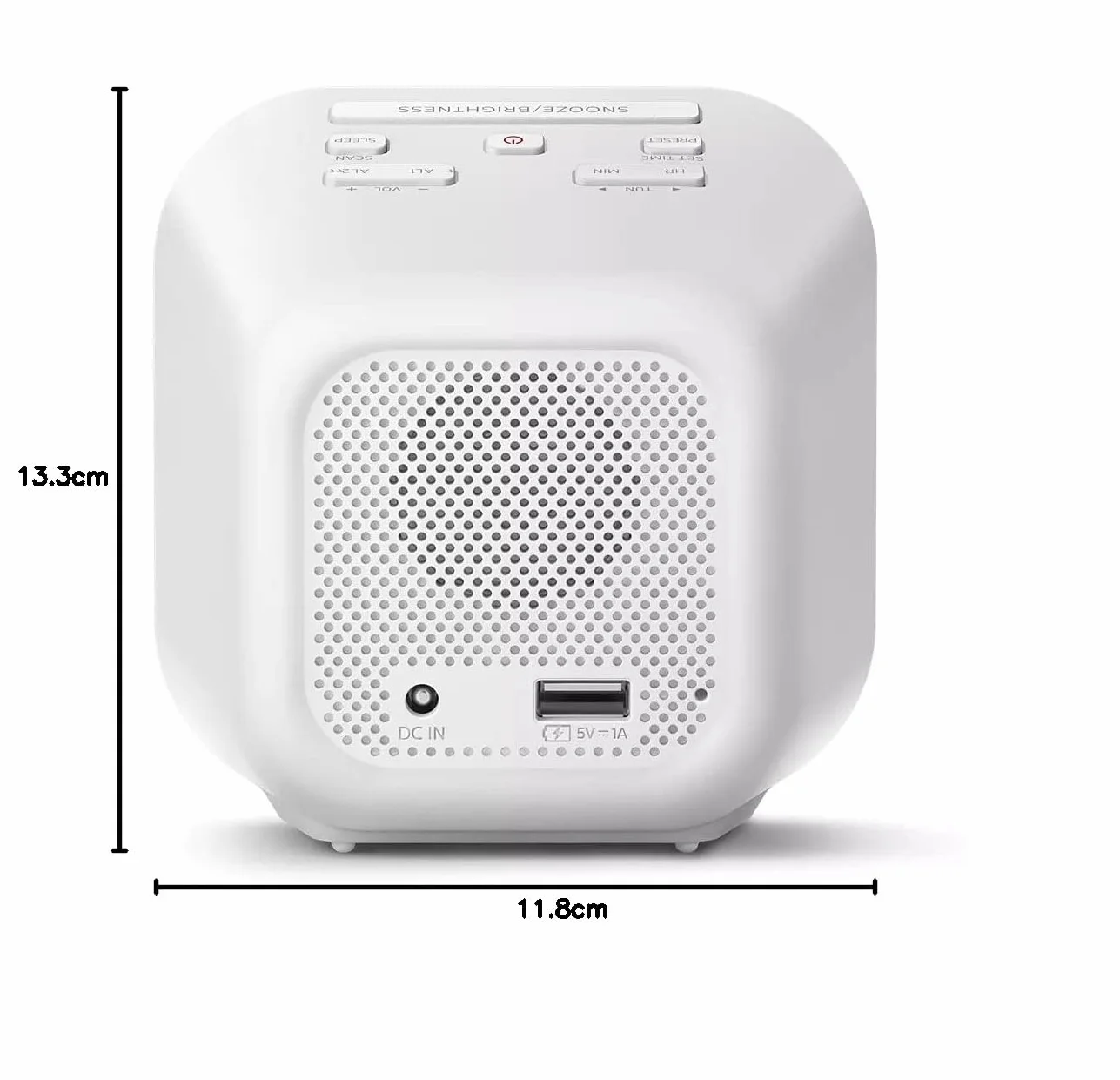 Philips Wake-Up TAR4406/12 Budzik, Biały, 12 x 12 cm