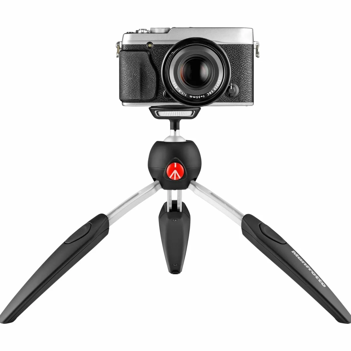 Manfrotto PIXI EVO 2 Częściowy Mini Statyw do Aparatów Bezlusterkowych, Czarny, 1 Sztuka