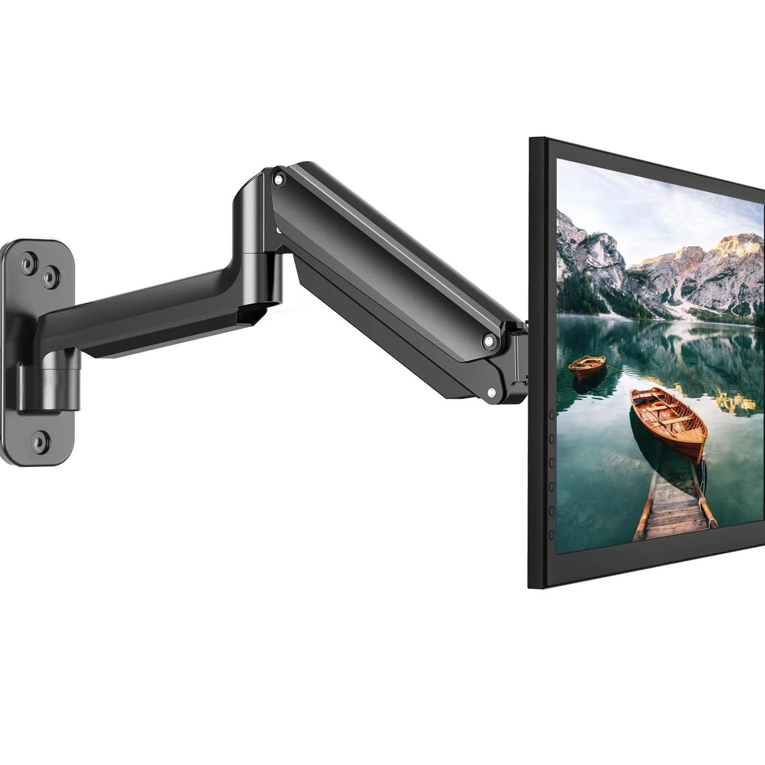 HUANUO Uchwyt ścienny z ekranem PC, ramię monitora 17-32 cali, obsługa monitora 8 kg, ergonomicznie regulowane, VESA 75/100/200
