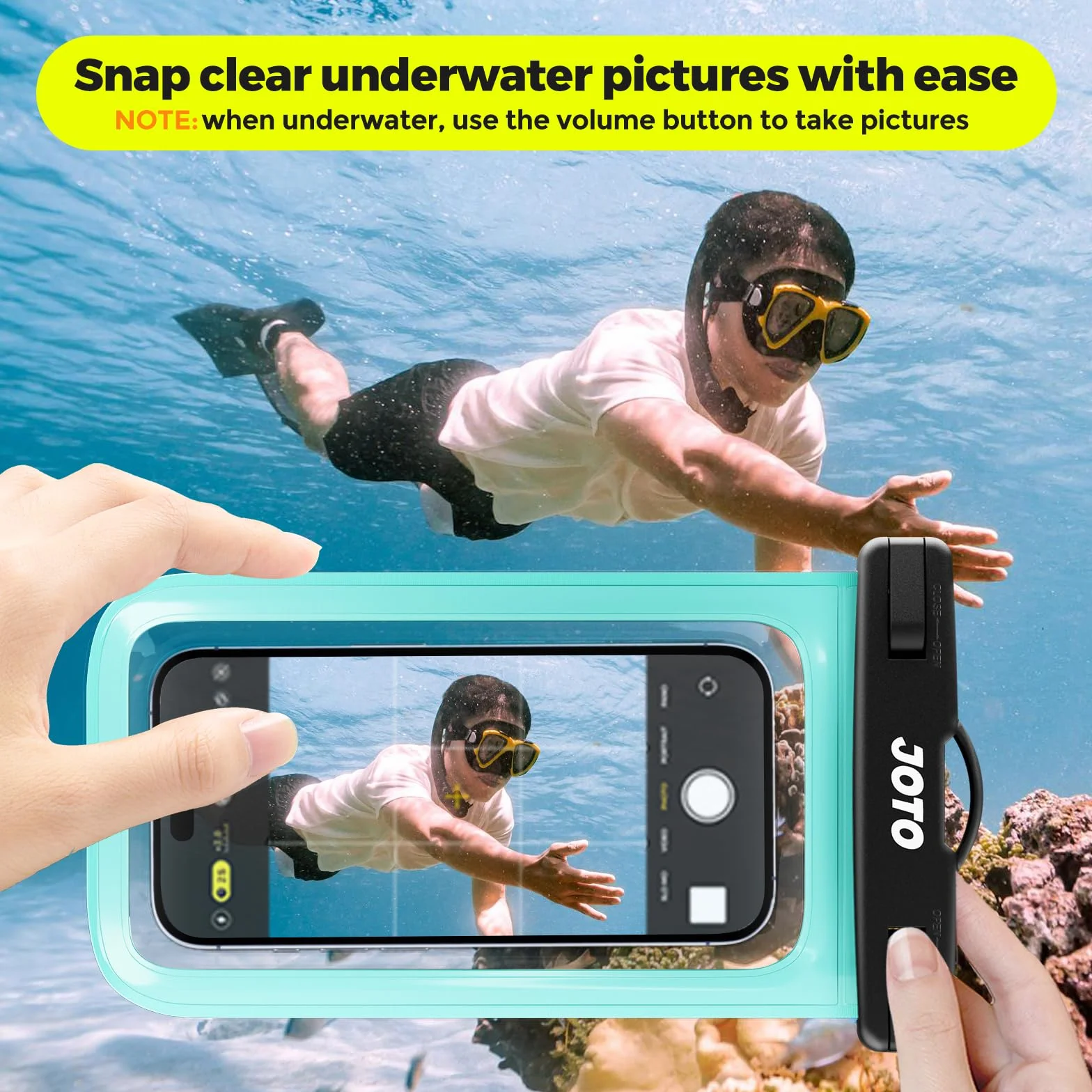 JOTO Wodoszczelne etui na telefon komórkowy, IPX8, wodoszczelne etui na telefon komórkowy do iPhone 15 14 13 12 11Pro Max Plus Galaxy S23 S22 do 7 cali, czarne/zielone