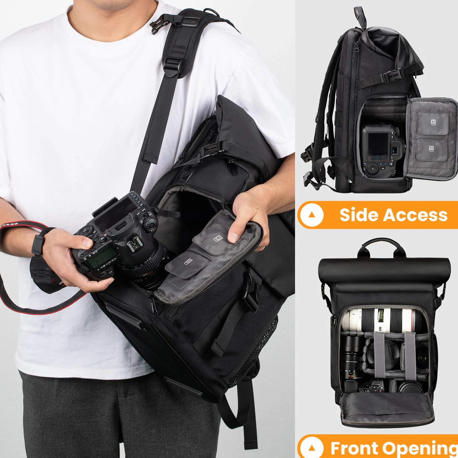 TARION Plecak na aparat wodoodporny DSLR 15,6 cali SP-01 czarny