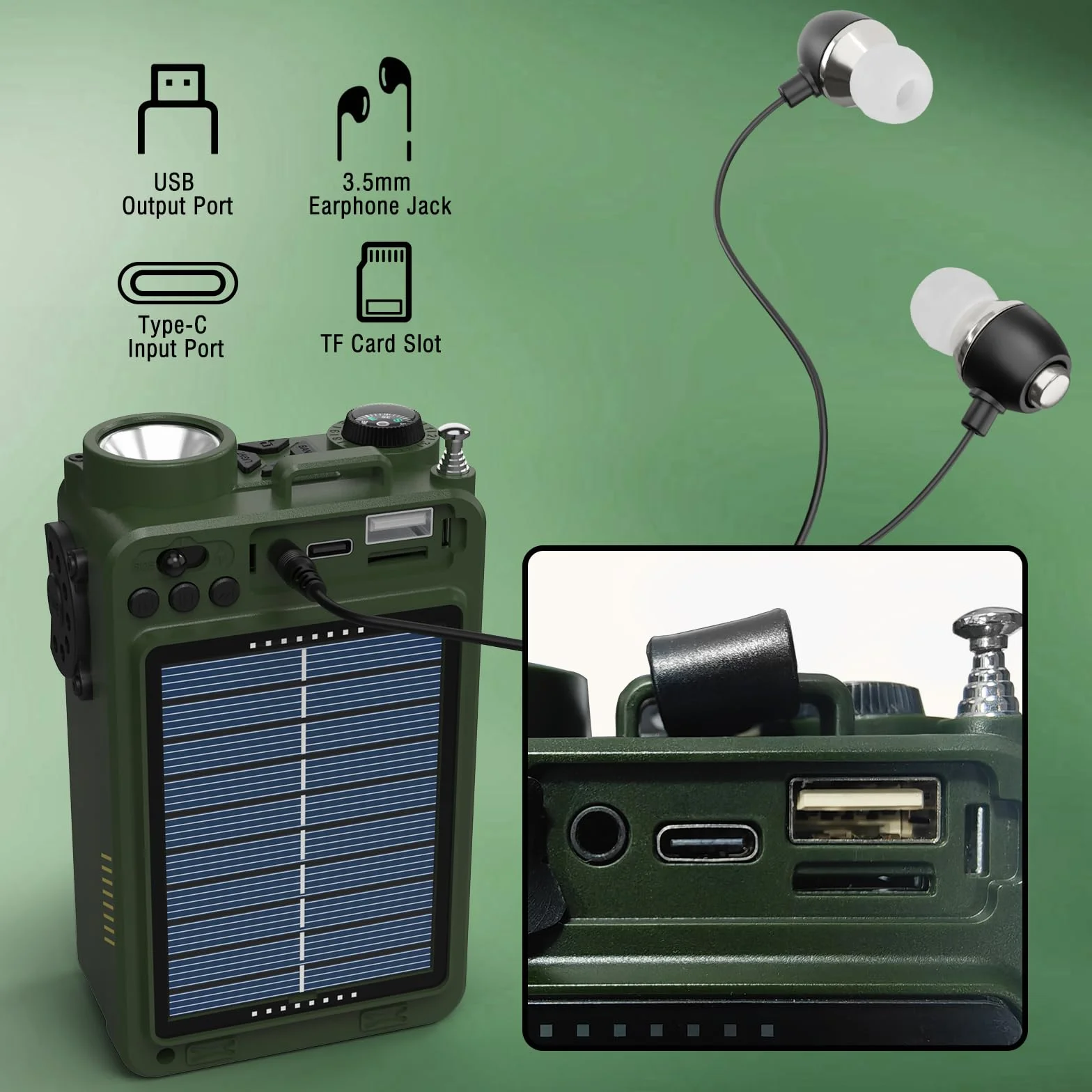 Radio krótkofalowe Raddy RE40 Odbiornik FM/AM/SW 4000mAh BT Głośnik z Korbą Biały Szum SOS