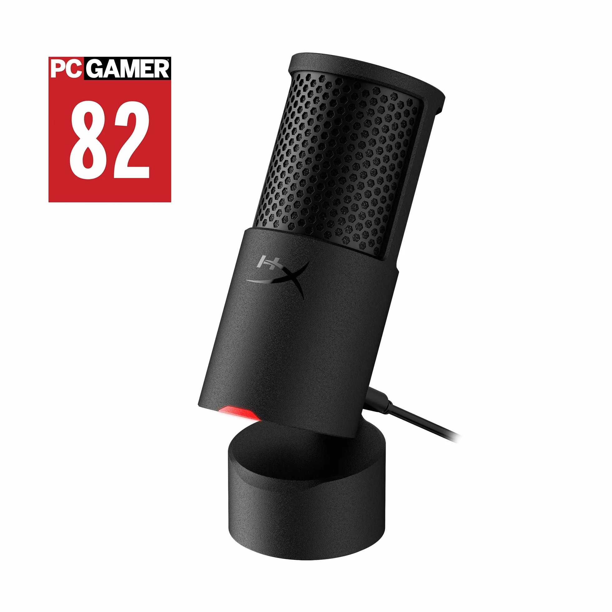 HyperX SoloCast 2 mikrofon kondensator Usb-C do gier, przesyłania strumieniowego, podcastu, kompatybilny z komputerami PC, Mac i gwintowanymi ramionami, sterowanie za pomocą oprogramowania Ngenuity