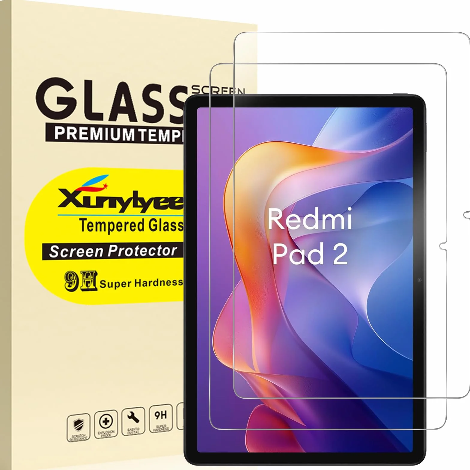 Xunylyeee 2-Pak, Ochraniacz Ekranu dla Xiaomi Redmi Pad 2 2025/ Xiaomi Redmi Pad SE 2023 (11 Cali) Szkło Hartowanego