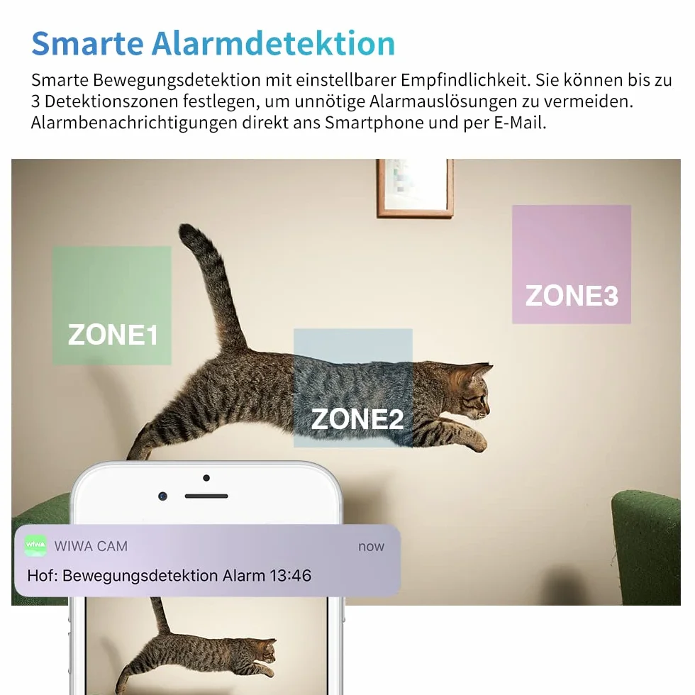 WIWACAM Mini kamera WLAN 4K Ultra HD kamera IP Wi-Fi z czujnikiem ruchu noktowizorem akumulatorem