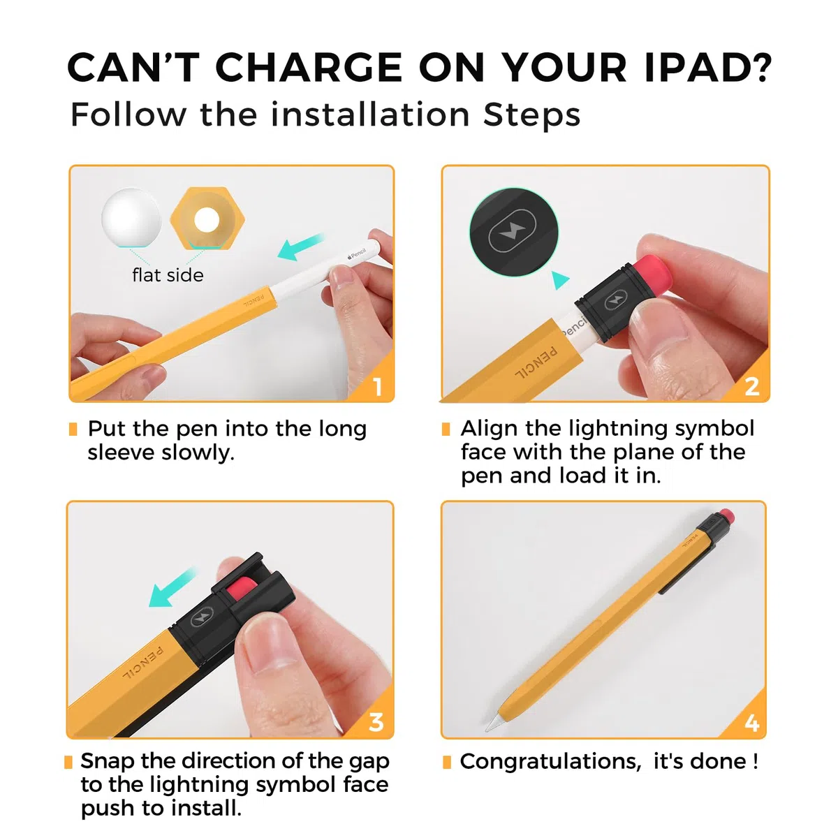TRONWIN Klasyczne etui do Apple Pencil 2. generacji silikonowe etui Apple Pencil 2 antypoślizgowe etui ochronne kompatybilne z Apple Pencil 2. generacji (żółty)