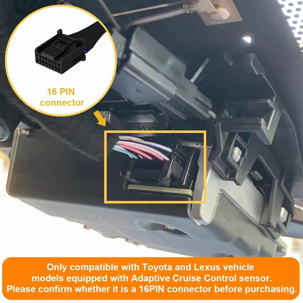 Adapter zasilający (16-pin) nadający się do Toyota i Lexus, wyświetlacz LED Zasilanie USB, Podłącz do lusterka tylnego widzenia, wyjście 5V 12V, Łatwe w instalacji, D3-011