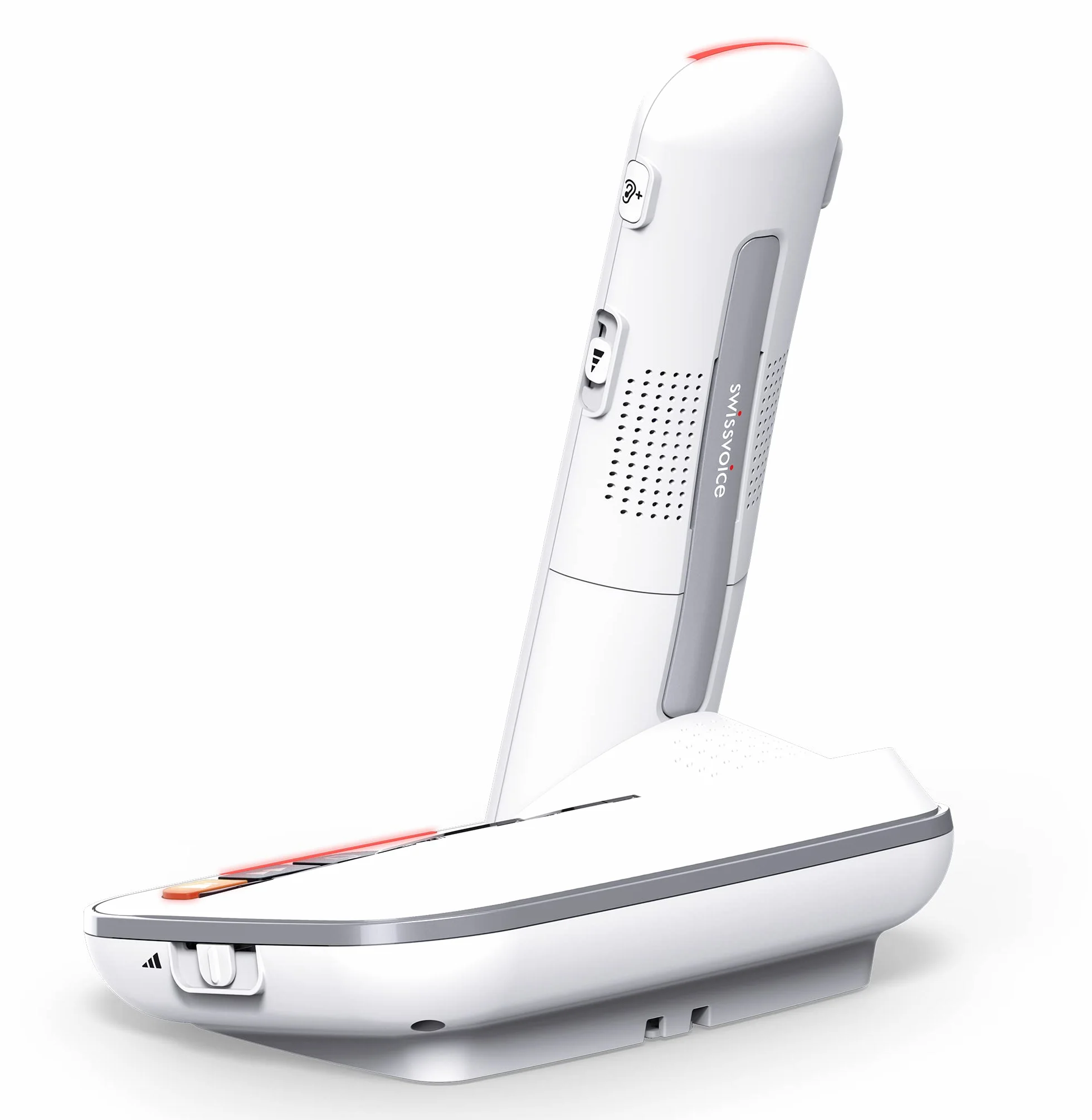 swissvoice Xtra 2355, szerokoprzyciskowy bezprzewodowy telefon DECT z automatyczną sekretarką, wzmocnienie audio, głośne dzwonki, kompatybilny z aparatami słuchowymi, funkcja blokady połączeń