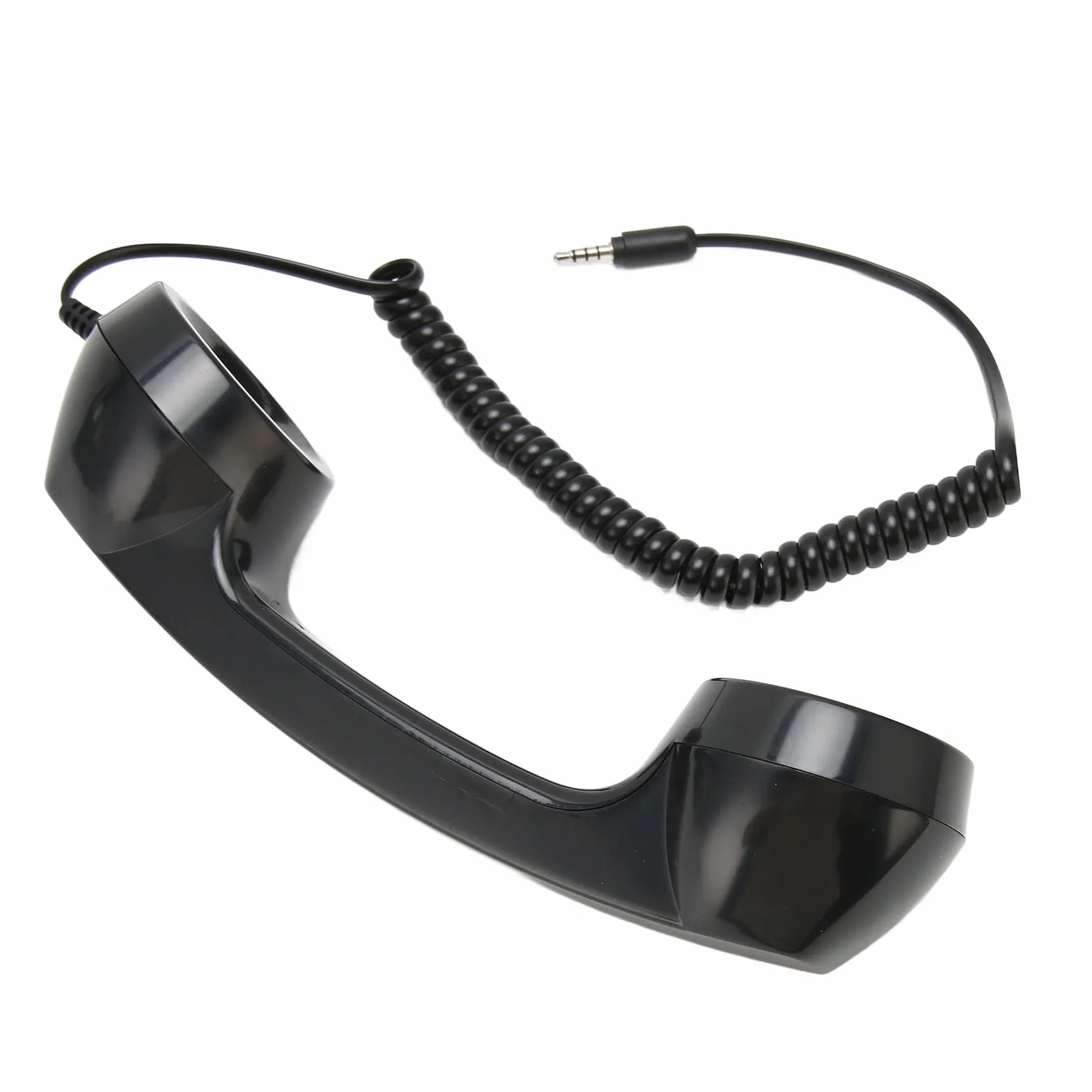 Zapasowa Słuchawka Telefoniczna, Retro Telefony Komórkowe, Odbiornik Telefonu Komórkowego z Przewodem Spiralnym o Długości 9 Stóp, odpowiedź Jednym Przyciskiem/regulacja (Czarny)