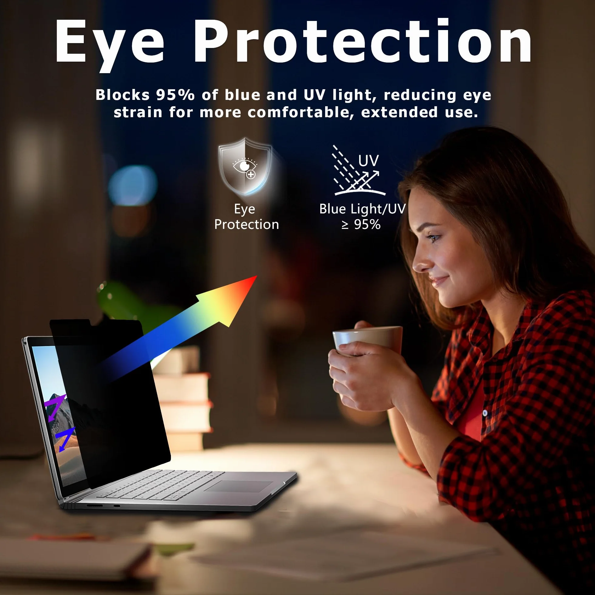 Adeway Prywatny Ekran do Macbook Pro 13 Cali (2016-2022, M1, M2) / Macbook Air 13 cali (2018-2021, M1), Anti-spy, Redukcja Niebieskiego Światła & Anti-Glare, Idealny do Biura i Podróży