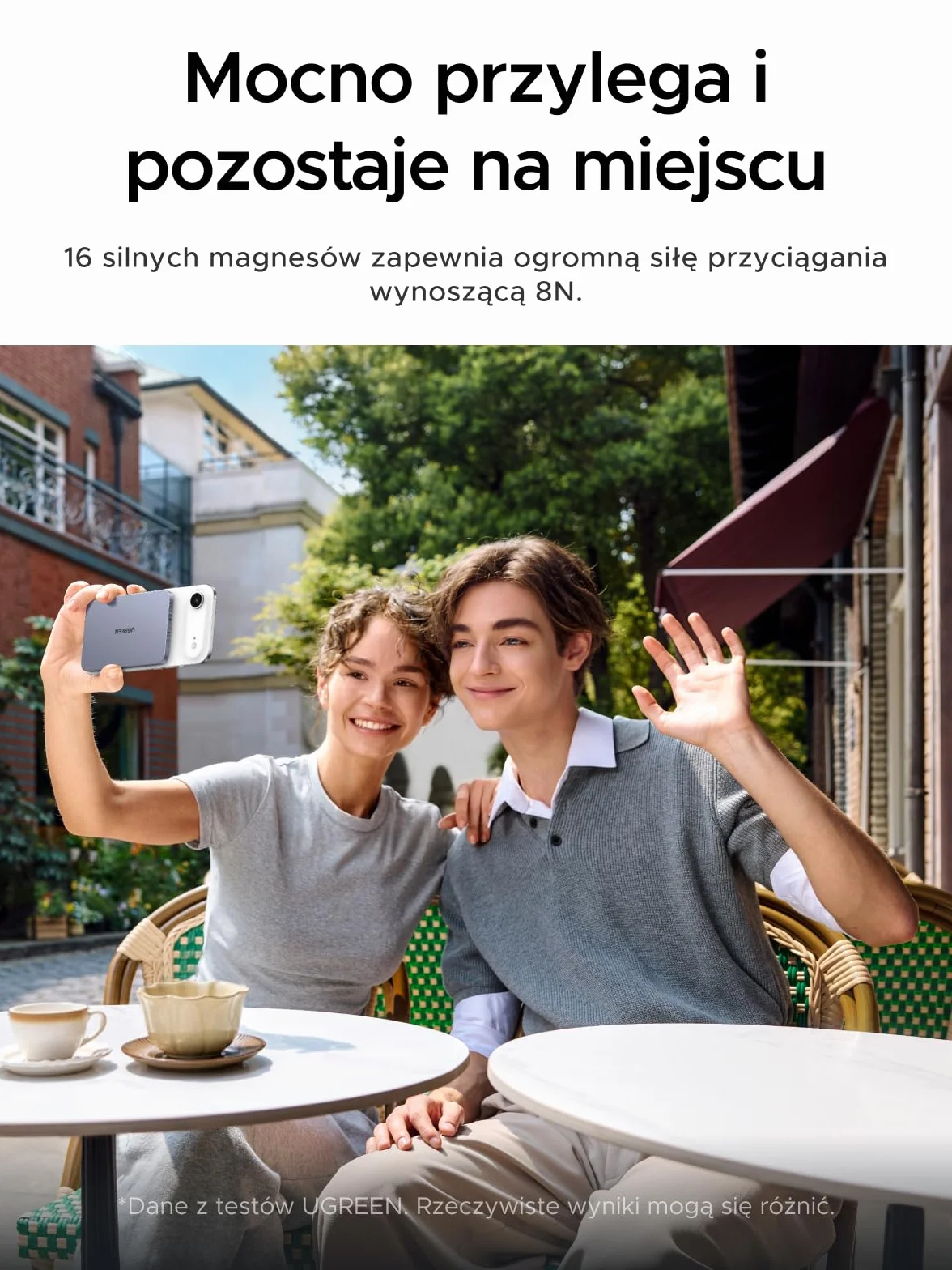 UGREEN MagFlow Air Power bank, ultracienki power bank MagSafe o pojemności 5000mAh i mocy 15W, certyfikat Qi2, szybkie ładowanie PD 20W, ergonomiczna konstrukcja, do modeli 17/16/12-15, Szary