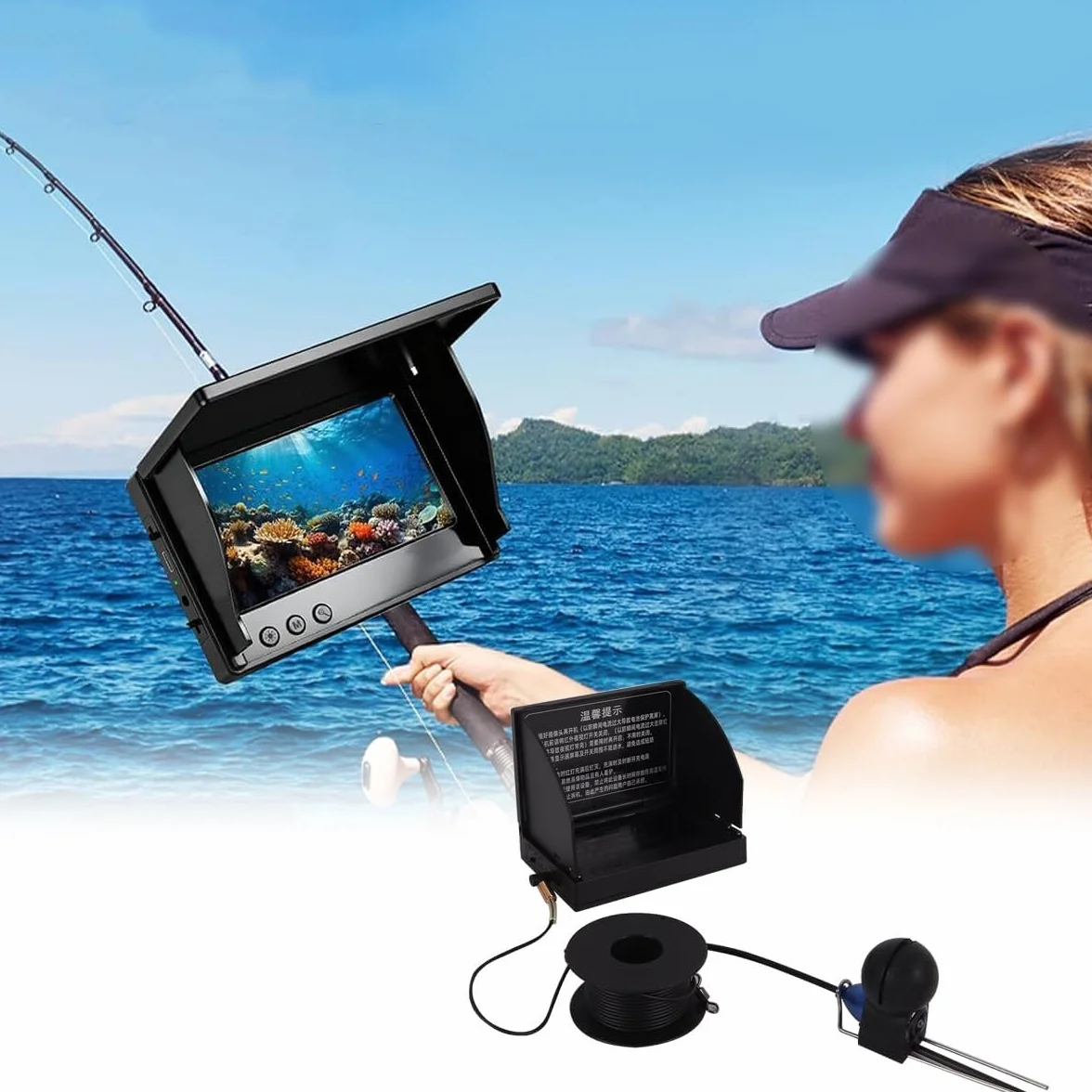 Podwodna kamera wędkarska LCD 4,3 cala HD kabel 15 m sonda przenośna