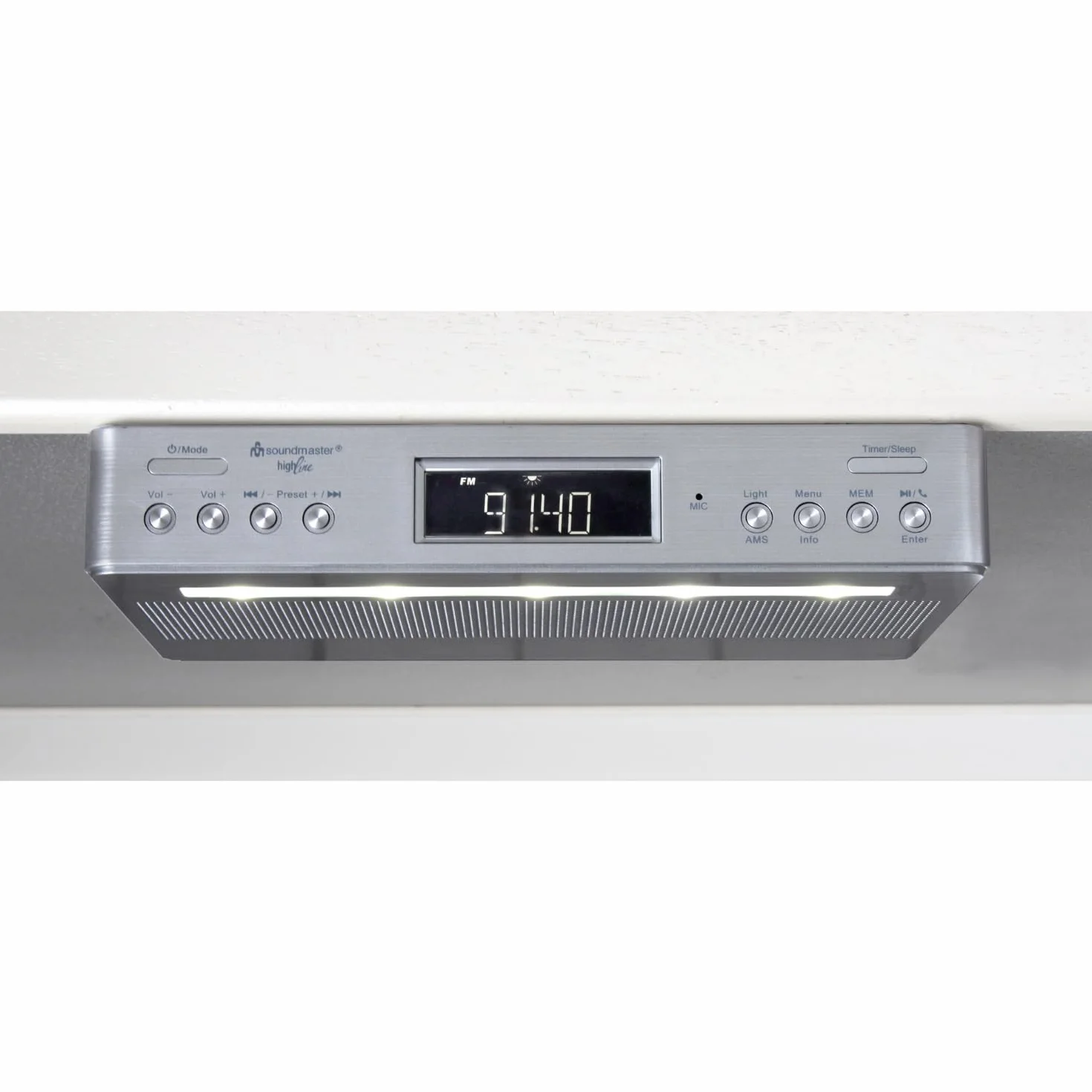 Soundmaster UR2045 radio kuchenne Bluetooth FM DAB DAB+ LED podwójny budzik timer gotowania srebrne