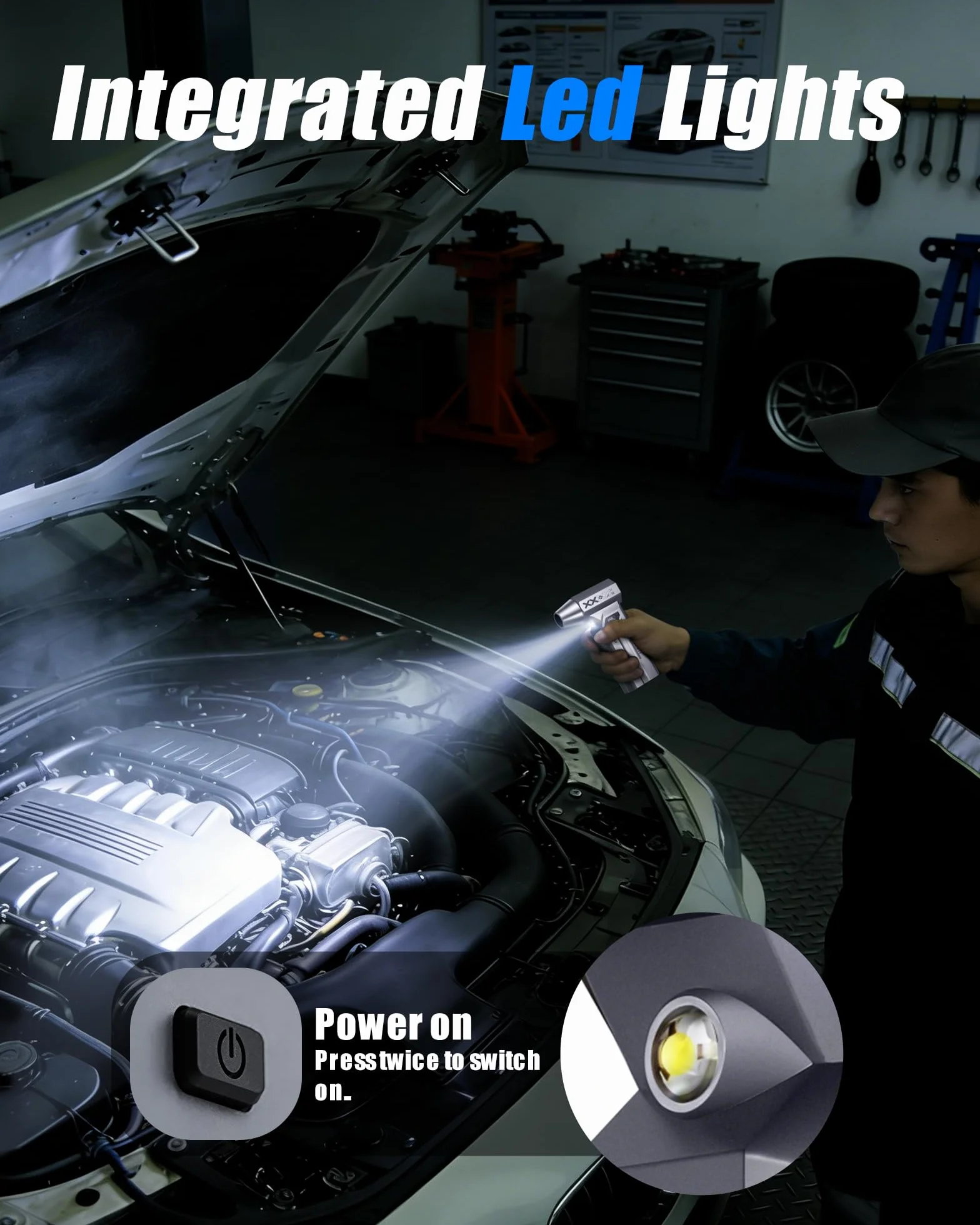 HAOFOYFUN Electric Air Duster 150 000 obr./min 4-stopniowa dmuchawa z wyświetlaczem LED