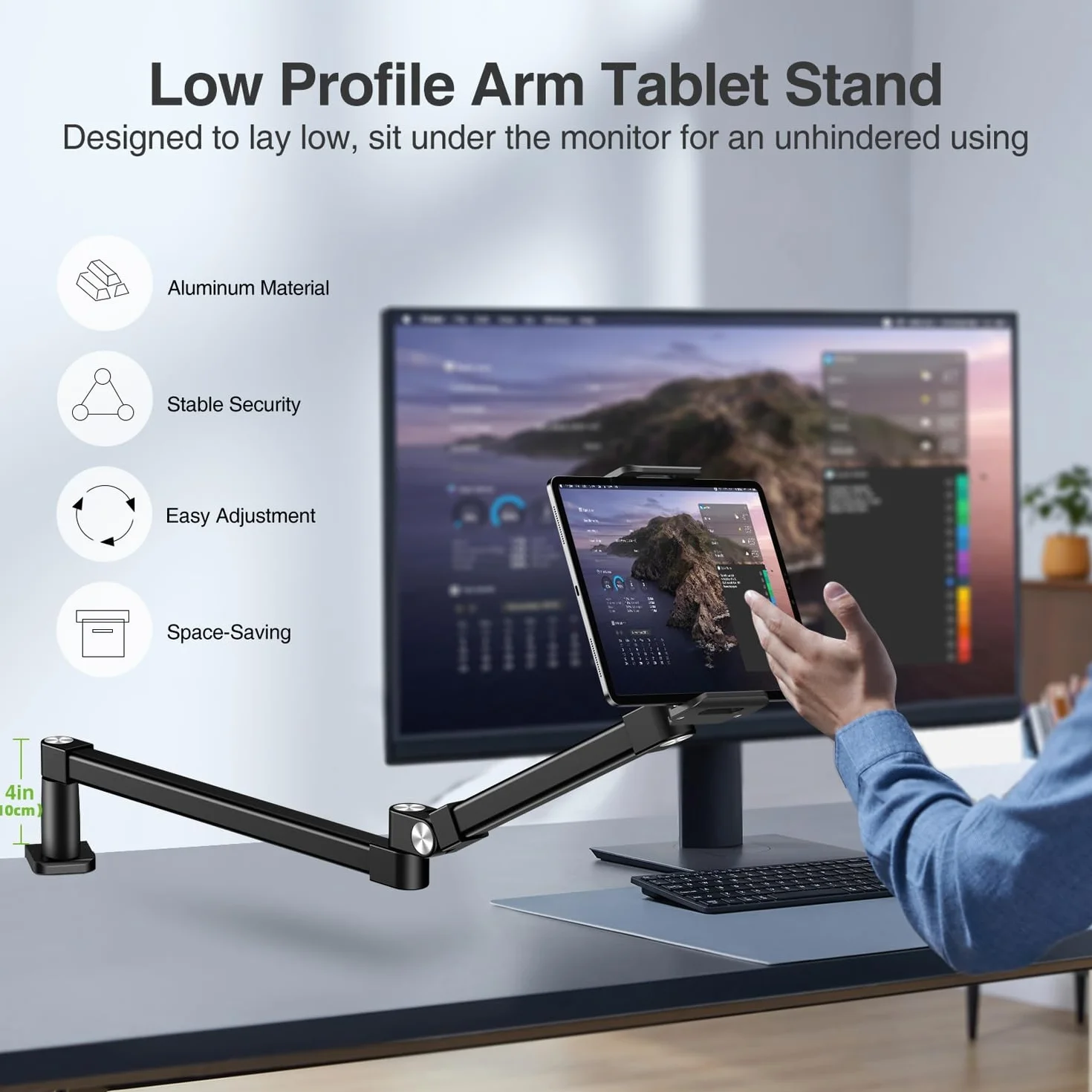 Elitehood Uchwyt na iPada 71 cm Aluminiowy Regulowany Stojak na Tablet