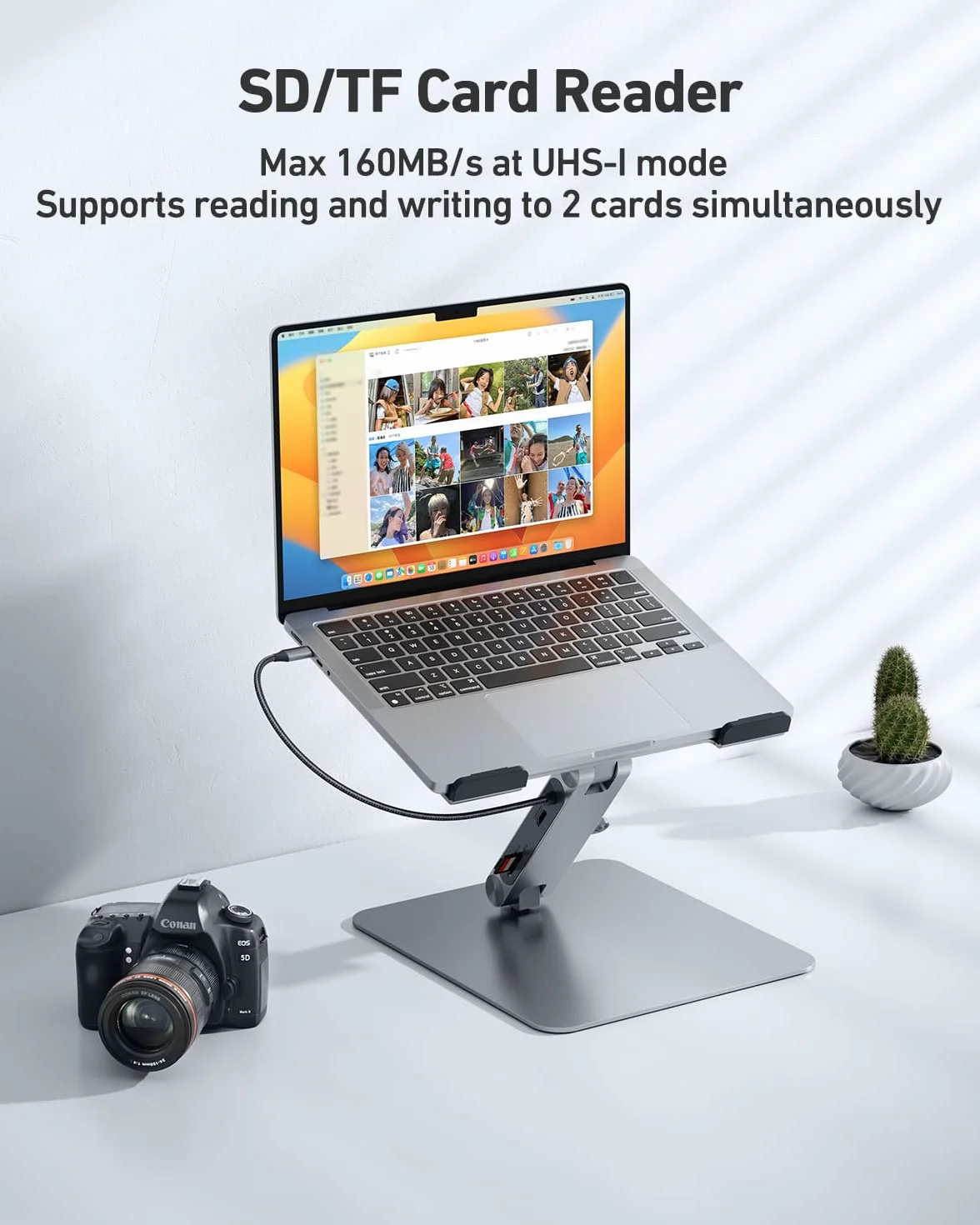 BENFEI Stojak na laptopa ze stacją dokującą USB C 7 w 1 HDMI 4K 60 Hz 100 W Power Delivery 10 Gbps USB-C USB-A 3.2