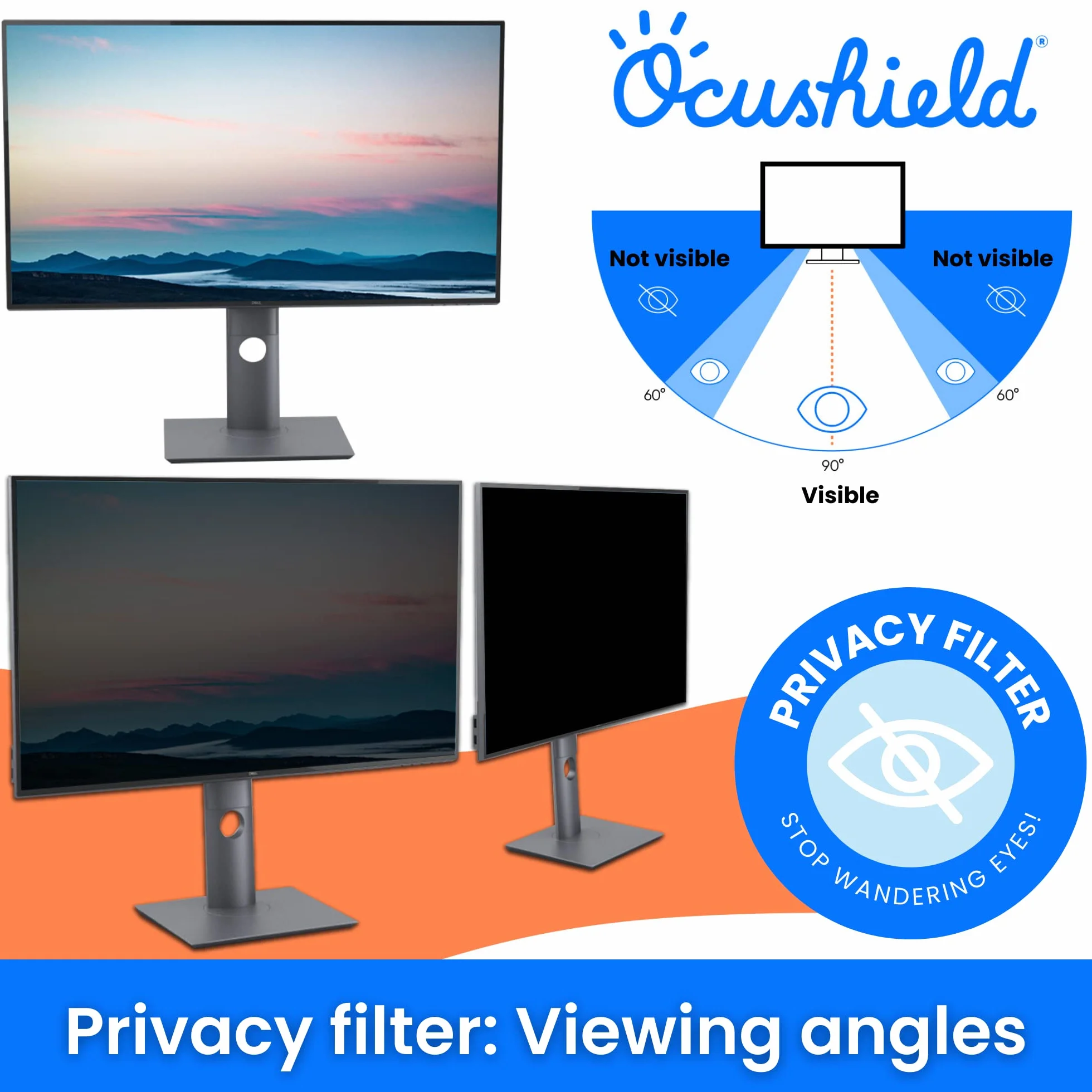 VDU 24" W 16:9 Privacy Anti-glare Anti-bacterial Blue Light Film