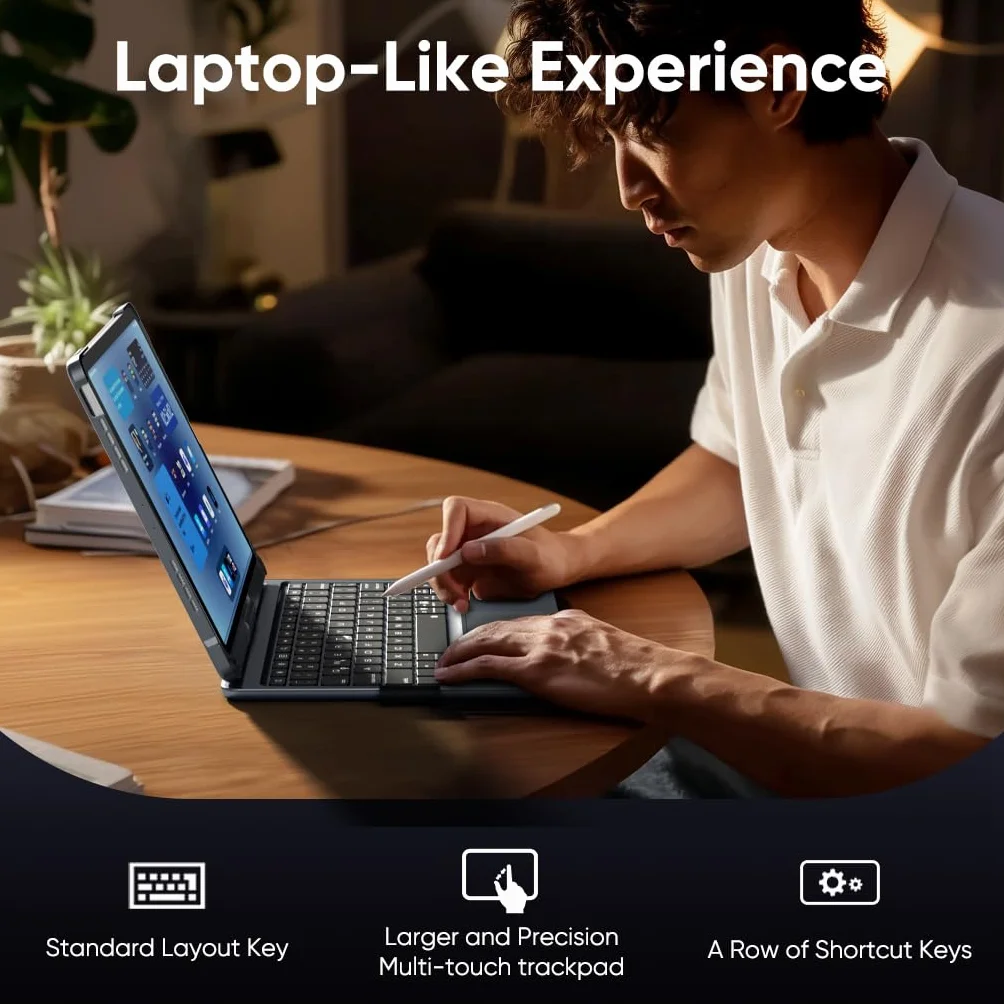 Doqo Etui z klawiaturą do iPad Air 11/iPad Pro 11 z gładzikiem i obrotem 360°