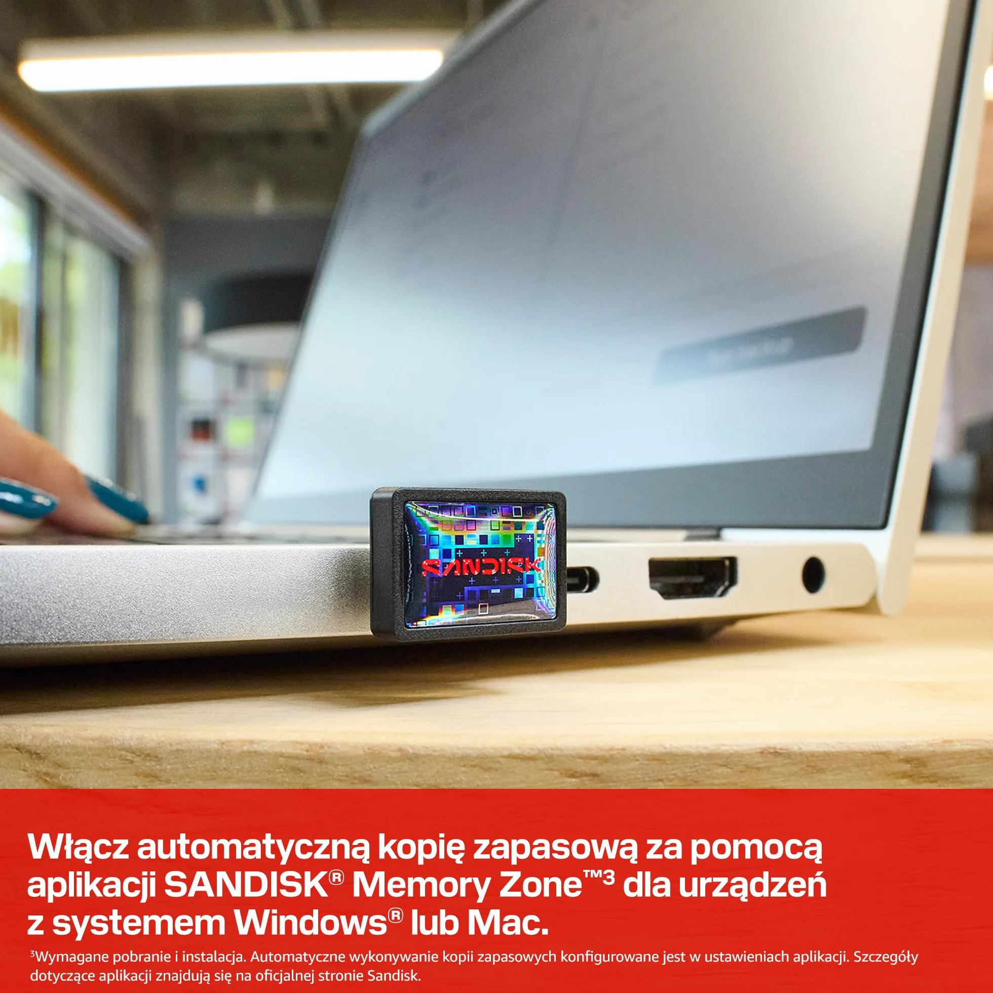 SANDISK Extreme Fit USB-C Dysk flash 256 GB (Prędkości odczytu do 400 MB/s, pamięć masowa typu plug-and-stay, aplikacji SANDISK Memory Zone)