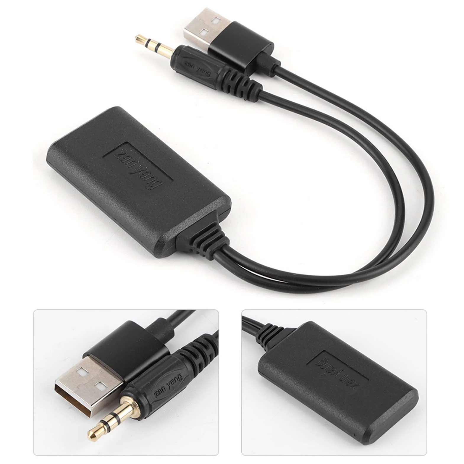 Adapter Samochodowy Bluetooth AUX Kabel Audio 3.5mm Jack Adapter Słuchawkowy, Bezprzewodowy Odbiornik Audio Stereo Bluetooth Jakość Dźwięku HIFI Odbiornik Bluetooth