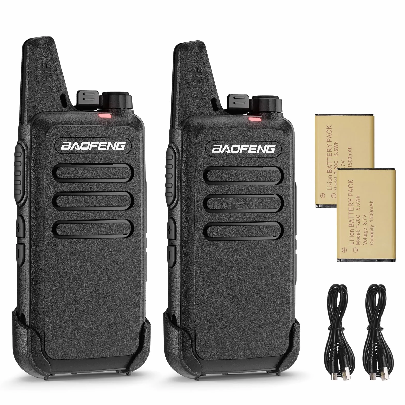 Baofeng T22 Walkie Talkie PMR446, 16CH Radiotelefon dwukierunkowy, akumulatorowy baterią 1500 mAh, przenośny radiotelefon, do hoteli i restauracji (2 sztuki)