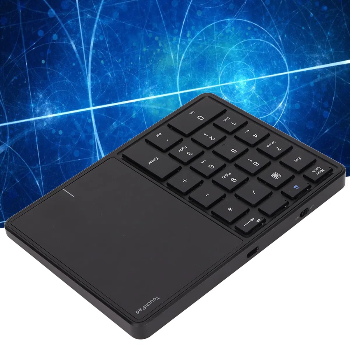 Bezprzewodowa Klawiatura Numeryczna z Panelem Dotykowym, Klawiatura Numeryczna Bluetooth do Laptopa, 22 Klawisze Bezprzewodowa Klawiatura Numeryczna BT Dual Mode, 2.4G 2 w 1 (Czarny)