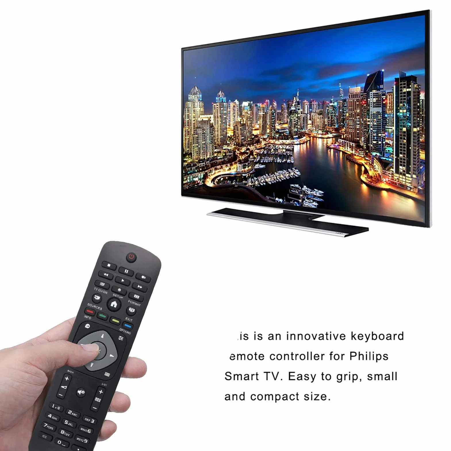Uniwersalny Pilot Zdalnego Sterowania, Zamiennik do Telewizorów LCD LED z Dedykowanymi Klawiszami Nawigacyjnymi Menu Stabilna Praca
