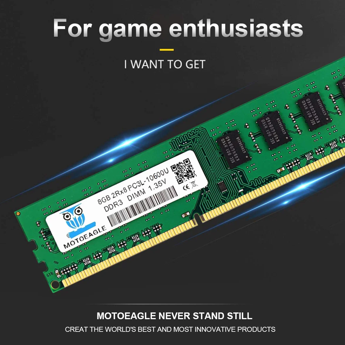 PC3L 10600U DDR3L 1333MHz 16GB Kit (2x8GB) UDIMM RAM CL9 1.35V 240-Pin Non-ECC Unbuffered Dual Rank Desktop Memory