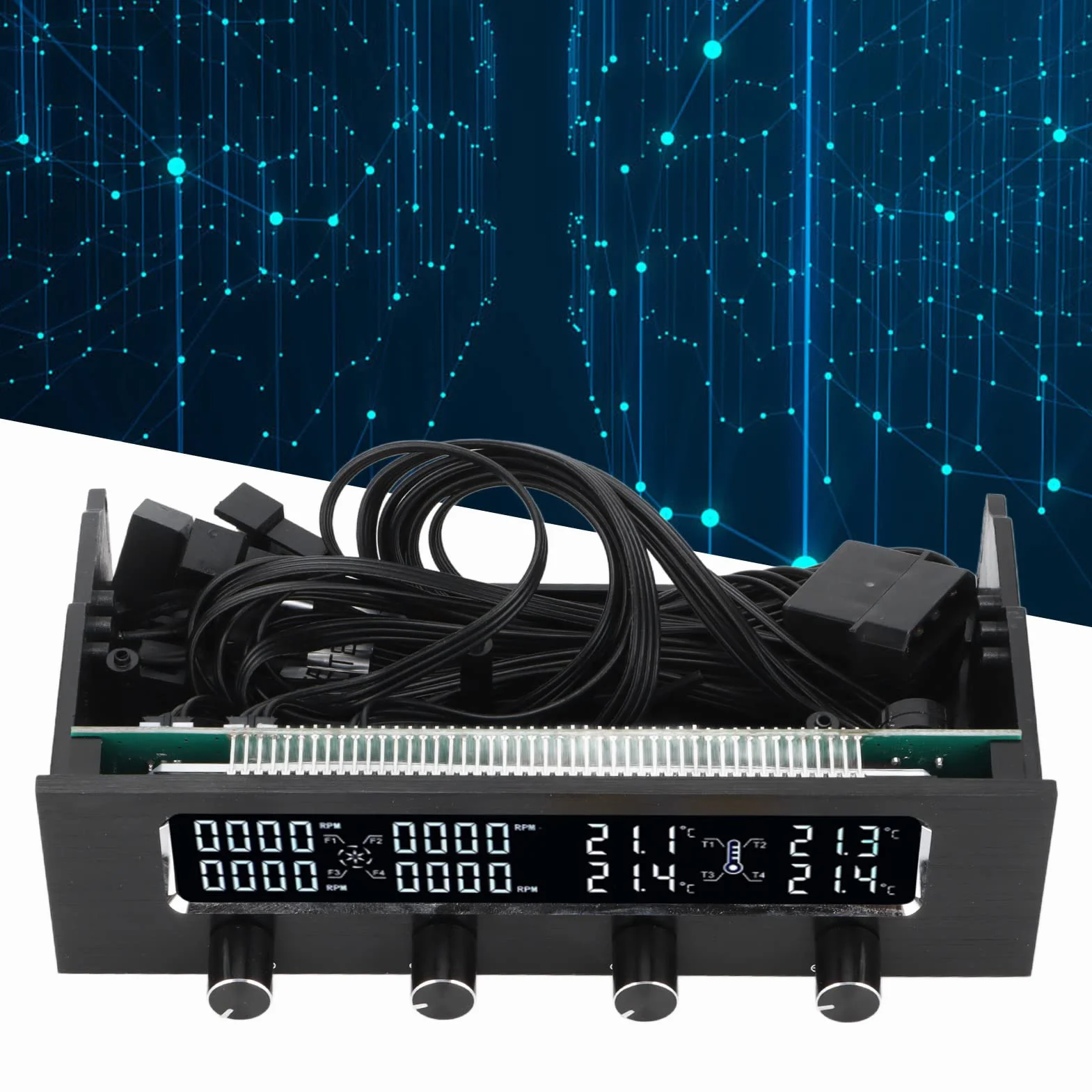 PUSOKEI Kontroler wentylatora PC regulator prędkości wentylatora z wyświetlaczem LCD regulator temperatury