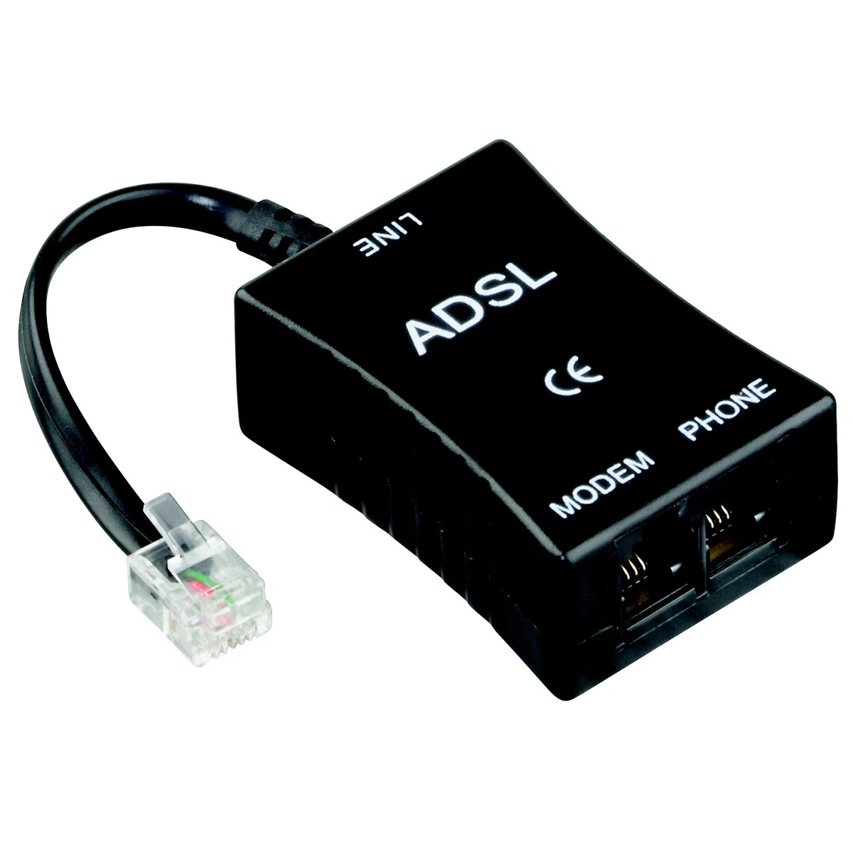 HAMA Filtr ADSL, RJ 11, Jack 6P 4C M/2 Jack 6P 4C F, czarny [Włochy]