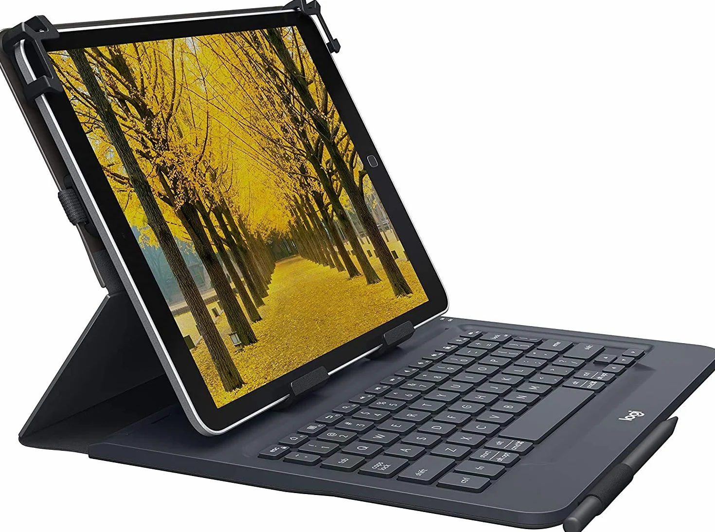Logitech Uniwersalne etui na tablet Folio z bezprzewodową klawiaturą, Bluetooth, 2 lata pracy baterii, do tabletów 9-10 cali, Apple, Android i Windows-OS, włoski układ QWERTY - czarne