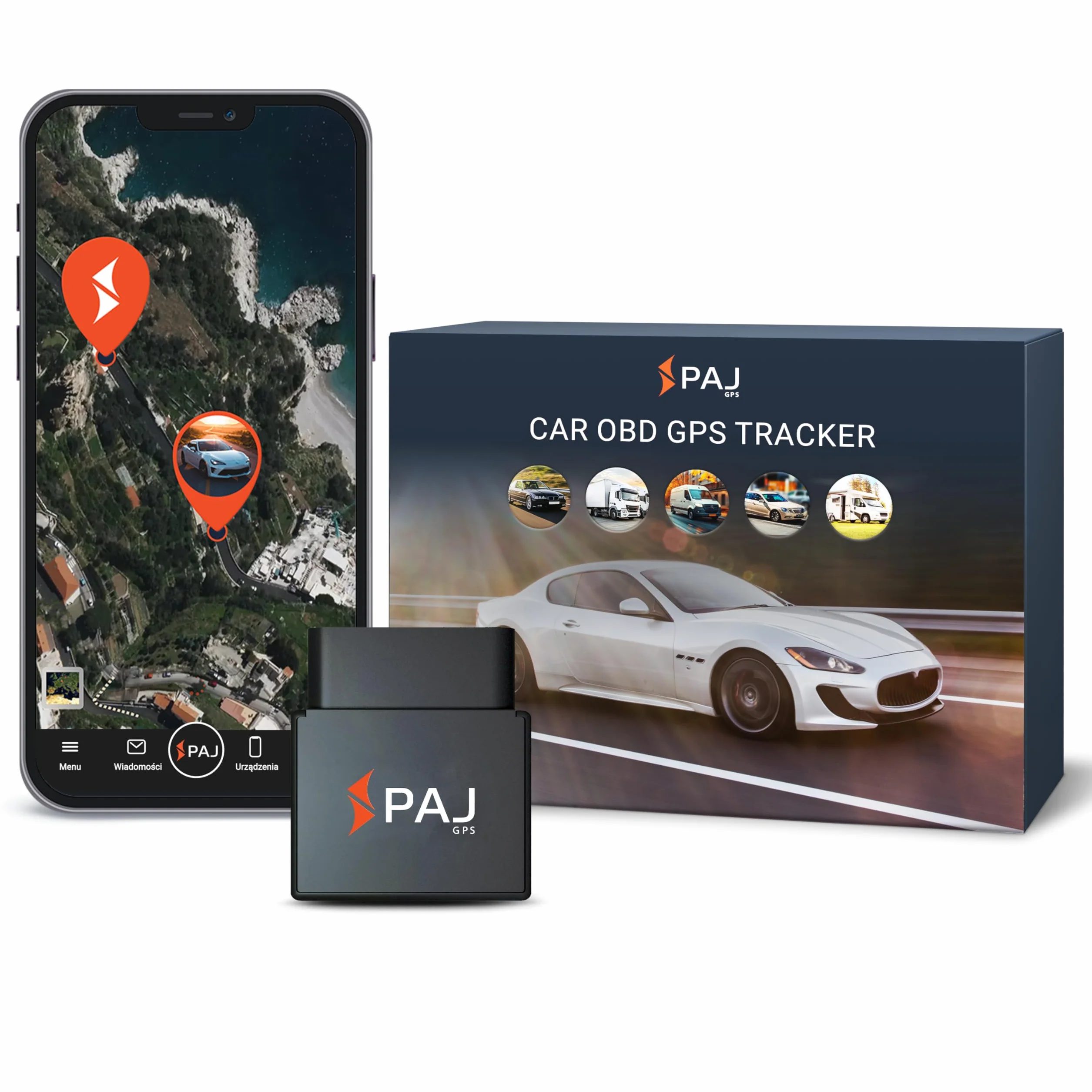 PAJ Car OBD Finder 2.0 4G Lokalizator GPS OBD2 Do Samochodu Dostawczego Ciężarówki – Stałe Zasilanie Przez OBD – Śledzenie Na Żywo Aplikacja Alarm Wibracji Przekroczenie Prędkości