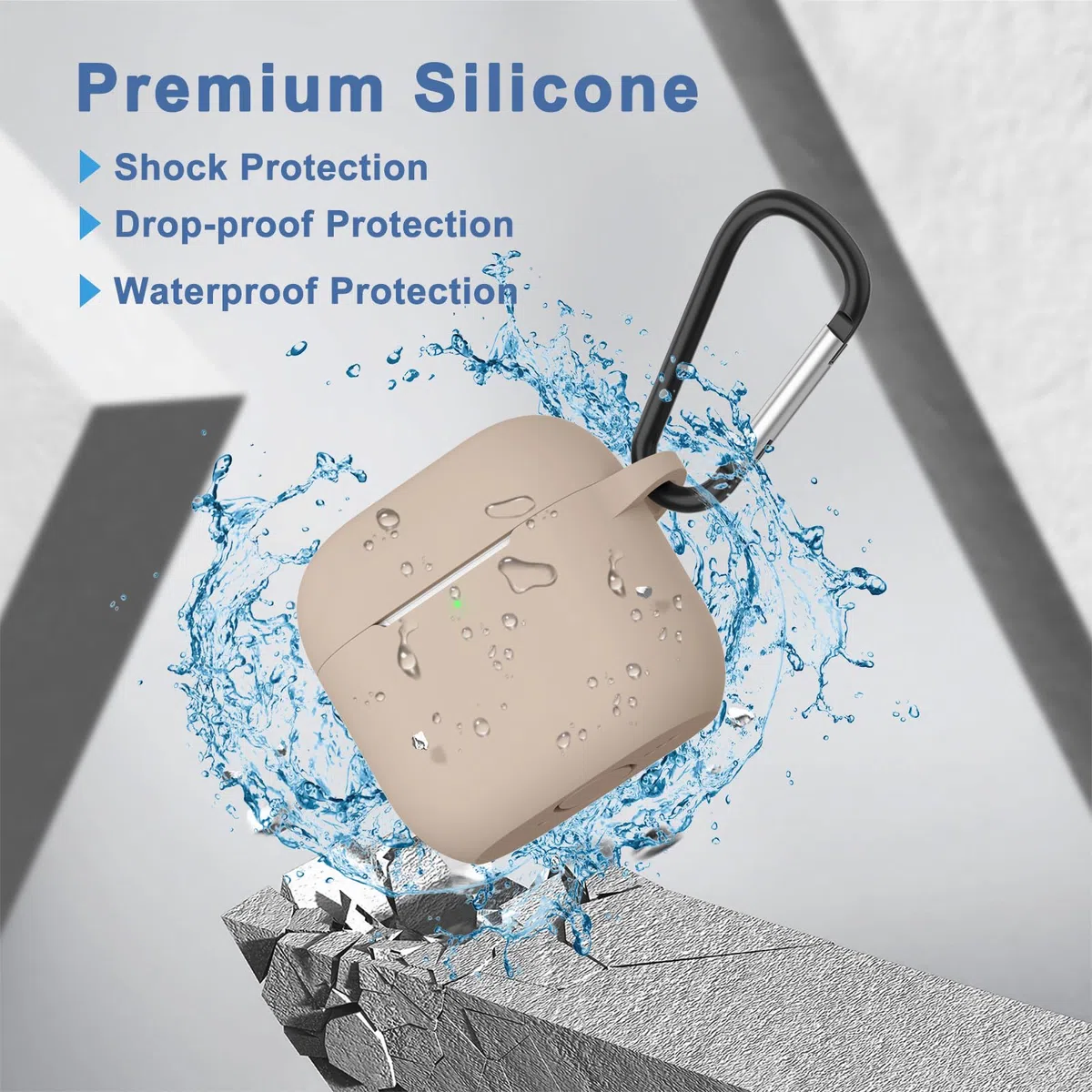Etui ochronne z silikonu na AirPods 4 (2024), z pędzelkiem do czyszczenia, haczykiem i sznureczkiem, o grubości 2 mm, odporne na uderzenia i zarysowania, zestaw 4 w 1, akcesoria